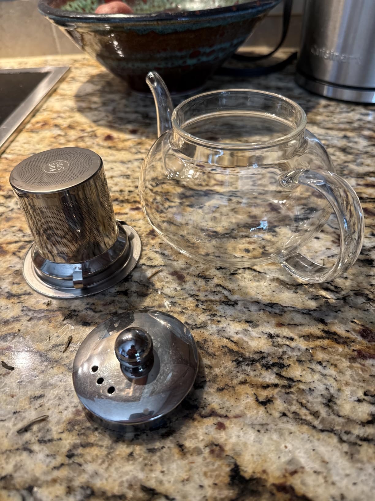 DOPUDO Glass Teapot with Infuser, 20 oz Borosilicate Tea Kettle | Clear borosilicate glass with removable 18/8 steel infuser for stovetop brewing of loose-leaf, herbal, and blooming tea. customer photo 1