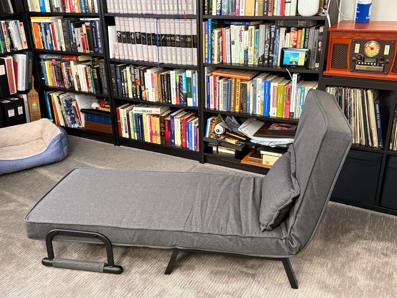 TYBOATLE Sleep Chair, Folding Sleeper Chairs for Adults (Dark Grey) - 5 in 1, Adjustable Backrest, Side Pockets, Pillow, Small Spaces, Office, Dorm customer photo 1