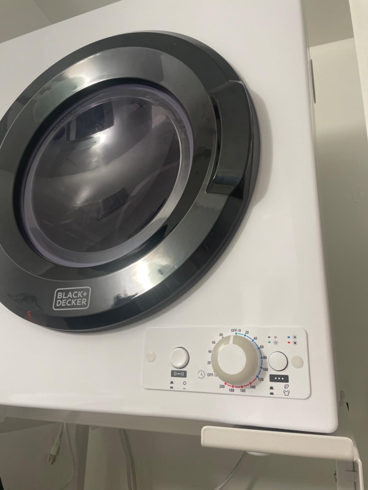 BLACK+DECKER 7.0 Cu. Ft. Front Load Dryer, 240V, BLD67ME, White | Electric Clothes Dryer with LED Display and Dial Control, 5 Sensor and Manual Dry Selections customer photo 1