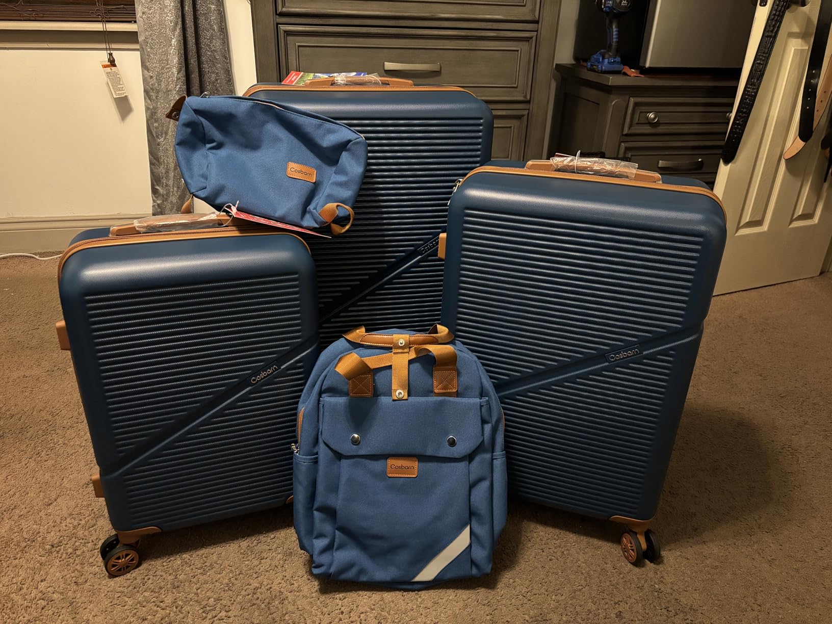 Cosbarn Luggage Sets, Lightweight Durable Hardshell 5 Piece Suitcase set customer photo 2