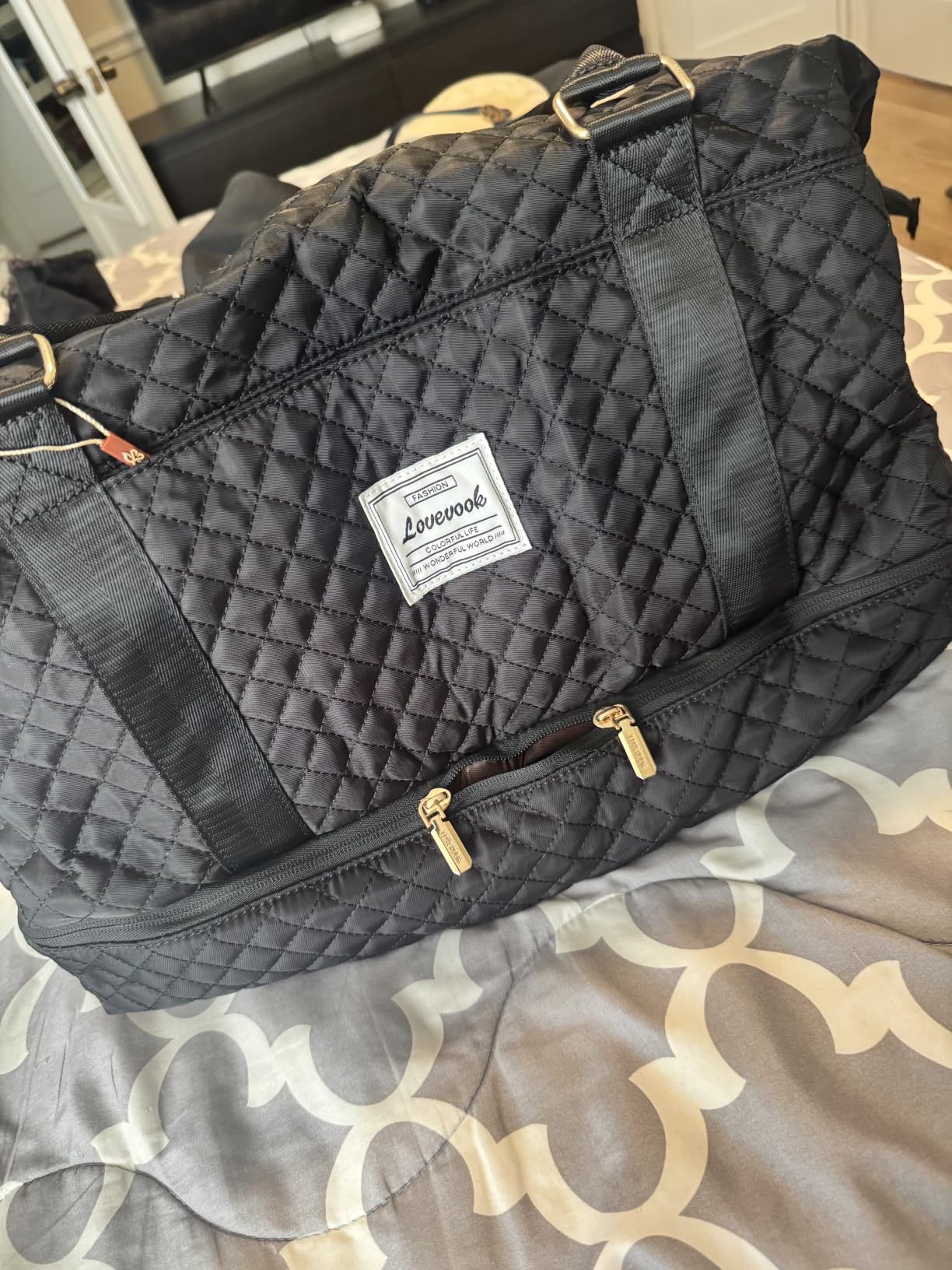LOVEVOOK Travel Duffle Bag, Weekender Bags for Women with Shoe Compartment, Carry on Overnight Bag with Toiletry Bag, Gym Duffel Bag with Wet Pocket, Hospital Bags for Labor and Delivery customer photo 1