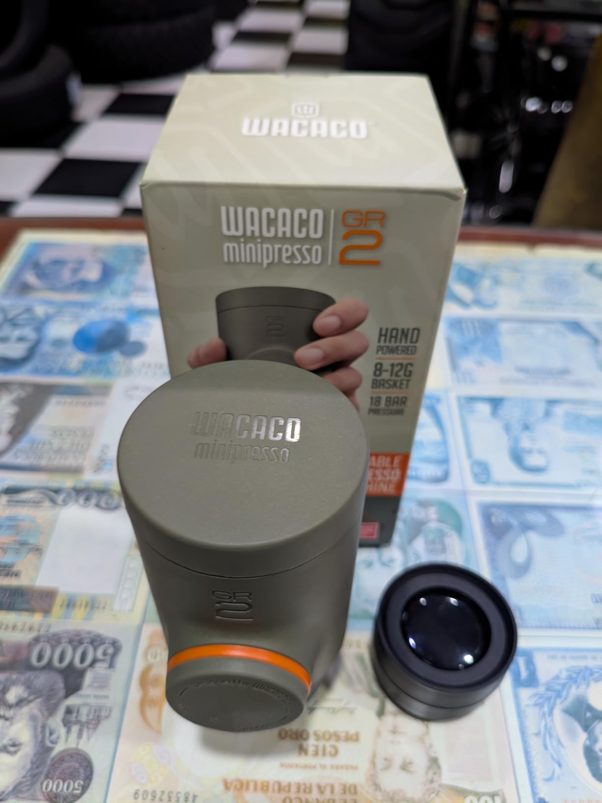 WACACO Minipresso GR2 Espresso Machine Compatible Ground Coffee, Portable Coffee Maker 18 Bar Manually Operated, Espresso Maker On The Go, Ultra-Small For Travel Camping Fishing Climbing Riding customer photo 2