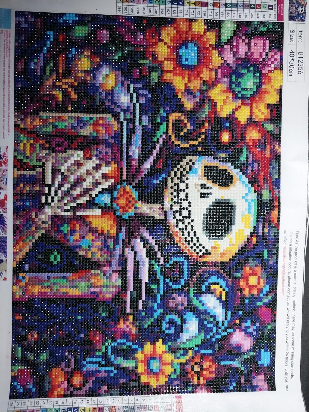 Diamond Art Kits for Adults Skull Last Flying Diamond Painting Kit 12x16in | 5D Skull Diamond Art Painting Kit, DIY Full Round Drill Tarot Gem Art Diamond Dots Kits for Home Wall Decor Gift customer photo 2