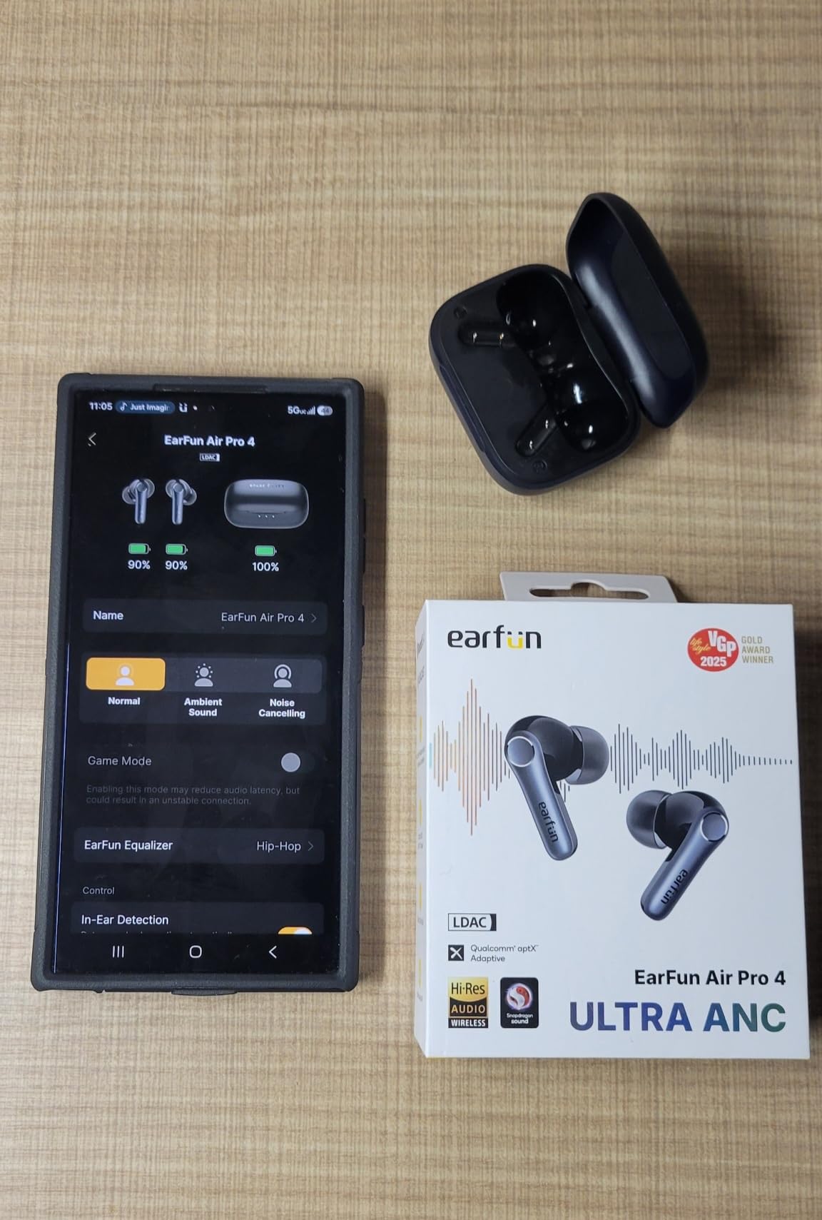 Soundcore Air Pro 4 Adaptive Hybrid Noise Canceling Wireless Earbuds, Qualcomm Snapdragon Sound, aptX Lossless, 6 Mics AI CVC 8.0 Call, LDAC Hi-Res Audio, 52H Playtime, Bluetooth 5.4, in-Ear Detection customer photo 2