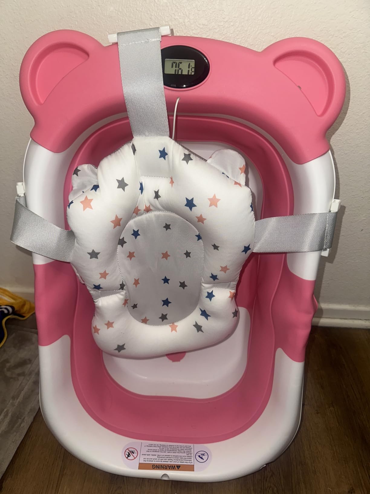 TPN Collapsible Baby Bathtub, Baby Bath Tub with Soft Cushion & Real-Time Thermometer, Baby Bathtub Infant to Toddler Tub (0-36 Months), Portable Newborn Travel Bath Tub customer photo 1