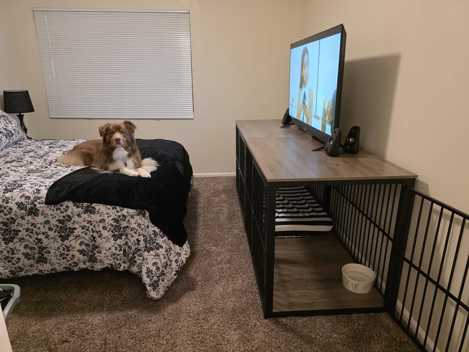 Lyromix 48'' XXL Dog Crate Furniture with 3 Doors for Large Dogs | Wooden Kennel End Table, Heavy Duty Indoor Cage for Golden Retriever Labrador, Multiple Units Can be Combined, Rustic Brown customer photo 1