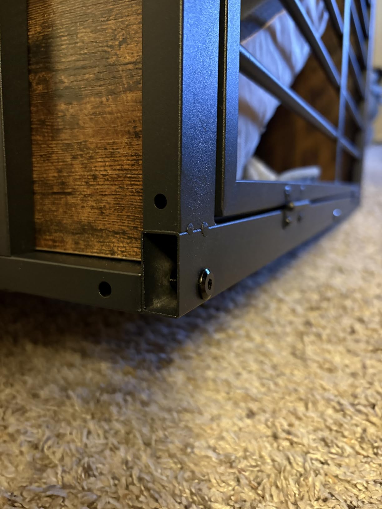 Lyromix 48'' XXL Dog Crate Furniture with 3 Doors for Large Dogs | Wooden Kennel End Table, Heavy Duty Indoor Cage for Golden Retriever Labrador, Multiple Units Can be Combined, Rustic Brown customer photo 2
