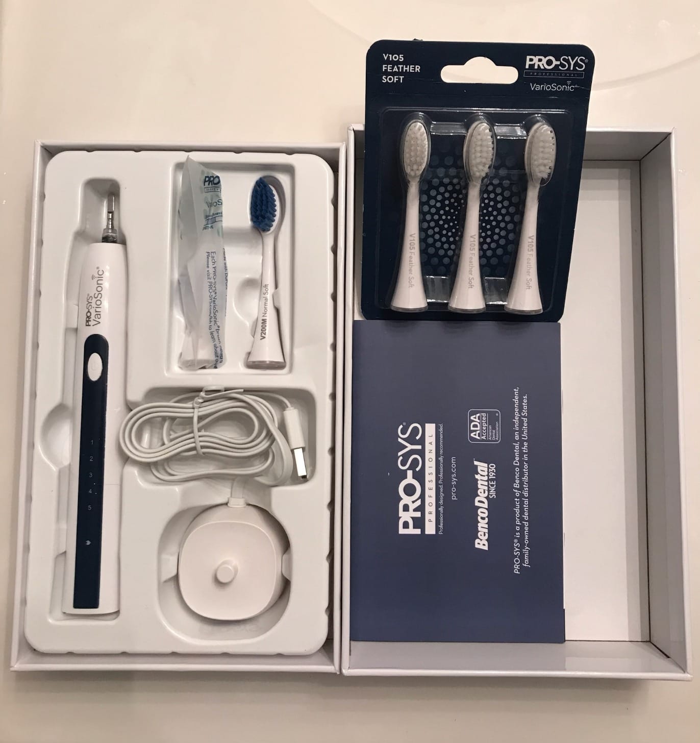 PRO-SYS VarioSonic Plus+ Sensitive Kit Professional Electric Toothbrush for Sensitive Teeth, Rechargeable with Pressure Sensor and Timer, Customizable Intensity Powered Toothbrush with Travel Case customer photo 1
