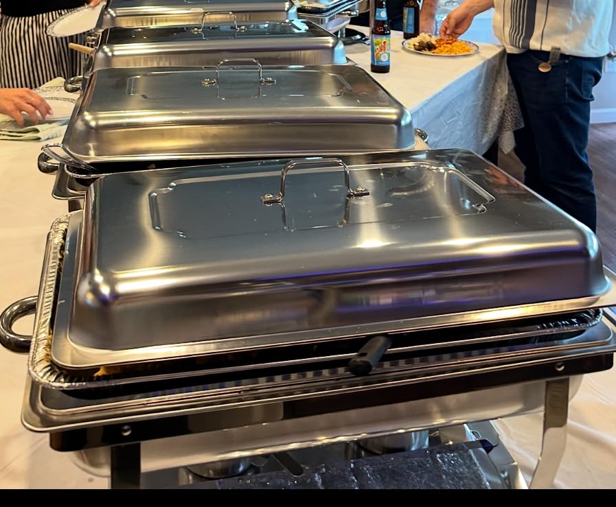 Chafing Dishes for Buffet - 9QT, 4 Pack Food Warmers with Mirror-Like Polished Finish, Roll Edge Design customer photo 1