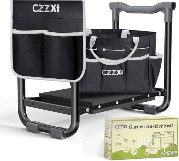 CZZXI Garden Kneeler and Seat, Wider and Thicker Kneeling Pad | Heavy Duty Gardening Stool with Gardening Tool Pouch and Bag, Garden Bench/Chair Gifts for Women, Seniors customer photo 2