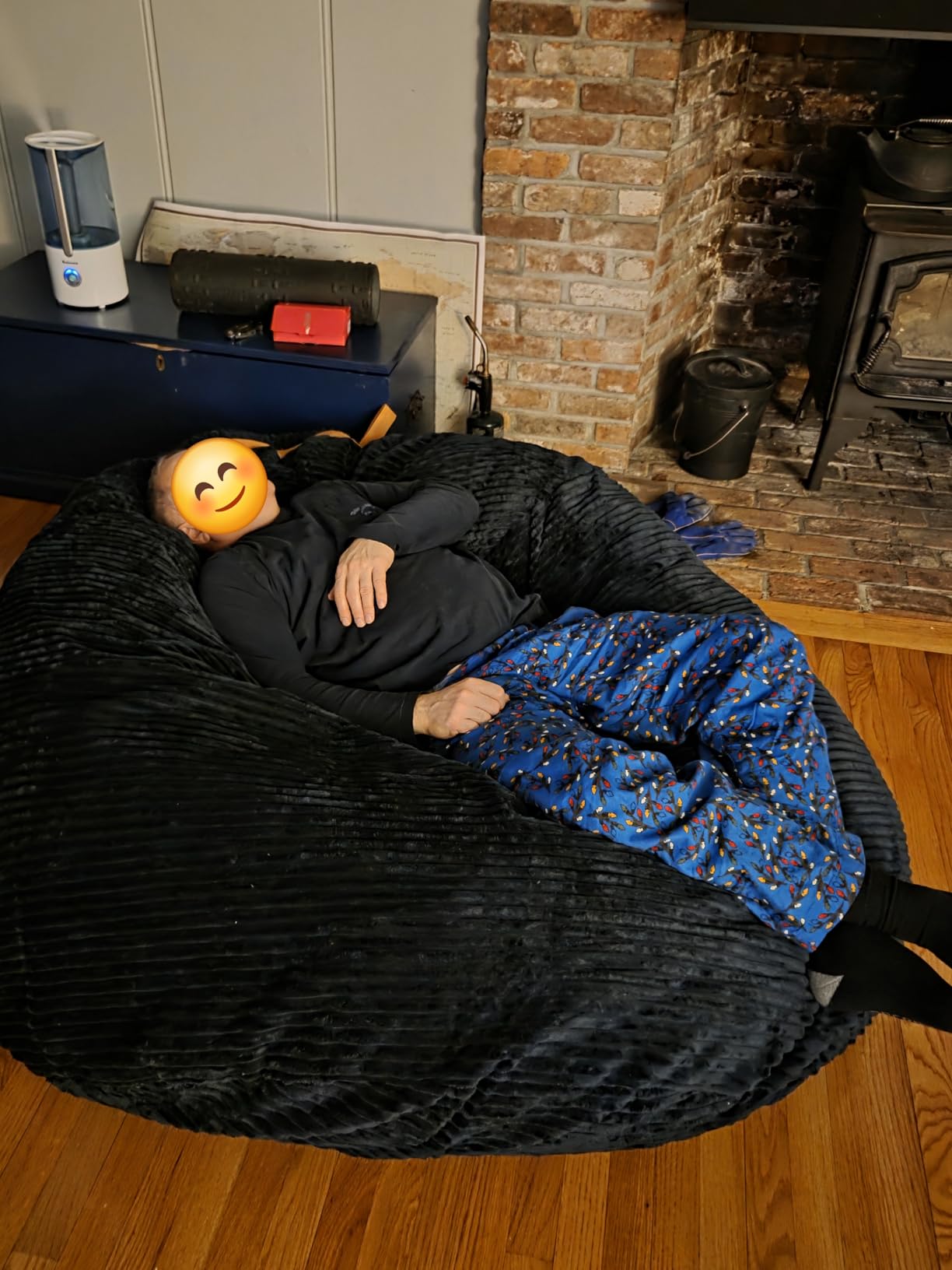 Big Joe Fuf 7Ft Giant Foam Bean Bag Chair, Oversized Couch with Removable Cover for Kids, Teens, Adults, Vanilla Latte Corded Plush, 7 Foot customer photo 1