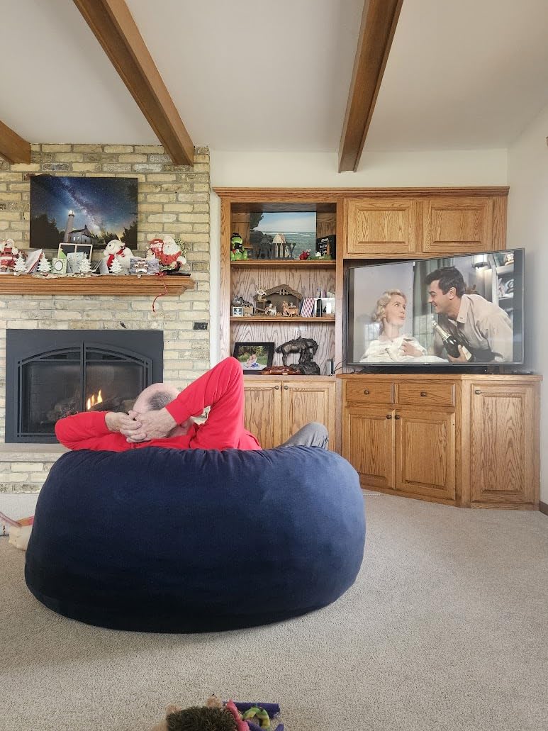 Big Joe Fuf 7Ft Giant Foam Bean Bag Chair, Oversized Couch with Removable Cover for Kids, Teens, Adults, Vanilla Latte Corded Plush, 7 Foot customer photo 2