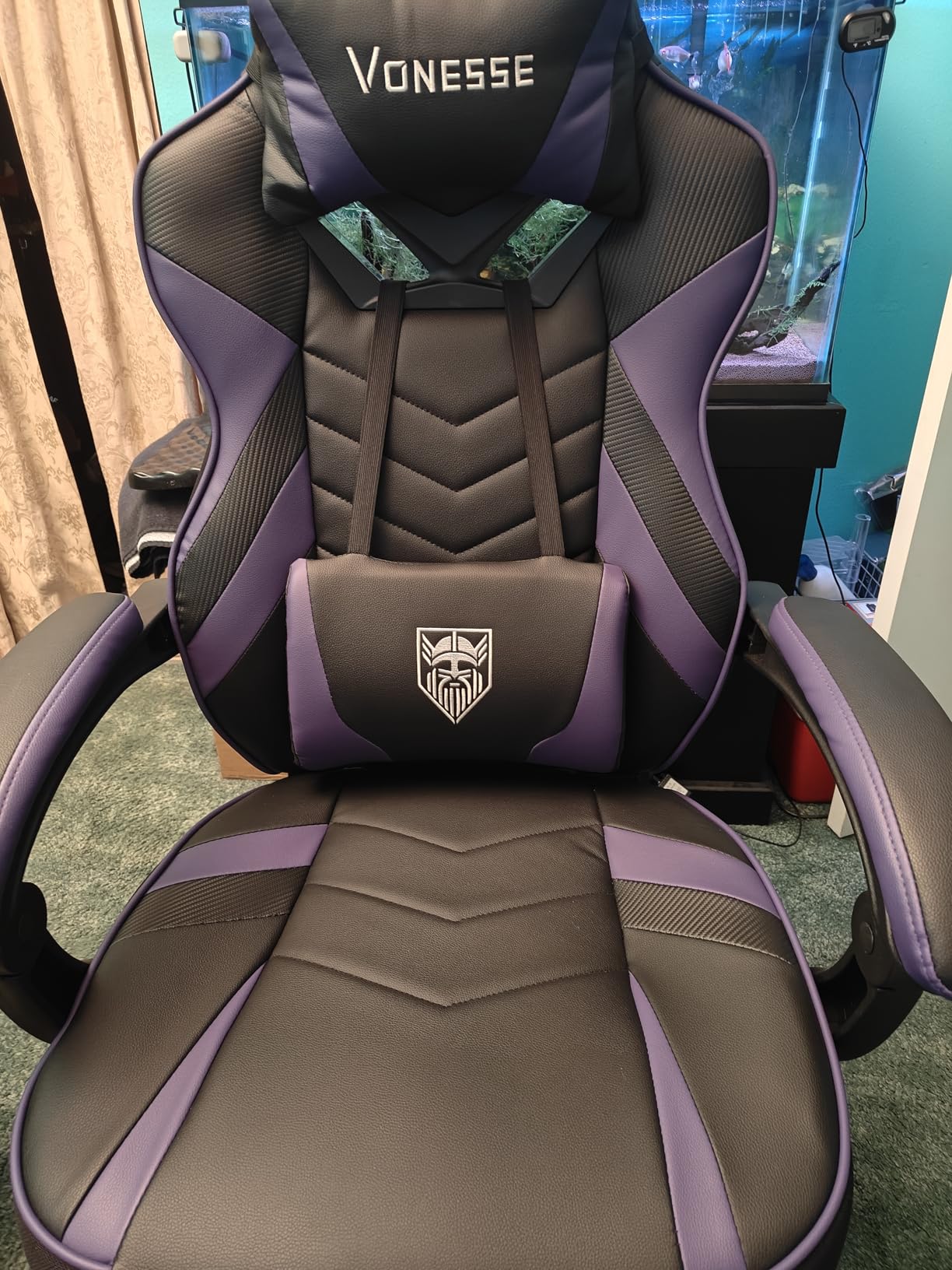 Gaming Chair, Big and Tall Office Chair with Footrest and Massage, Gaming Chairs for Adults with Lumbar Support, Ergonomic High Back Computer Desk Chair with Pocket Spring Cushion (Black) customer photo 1