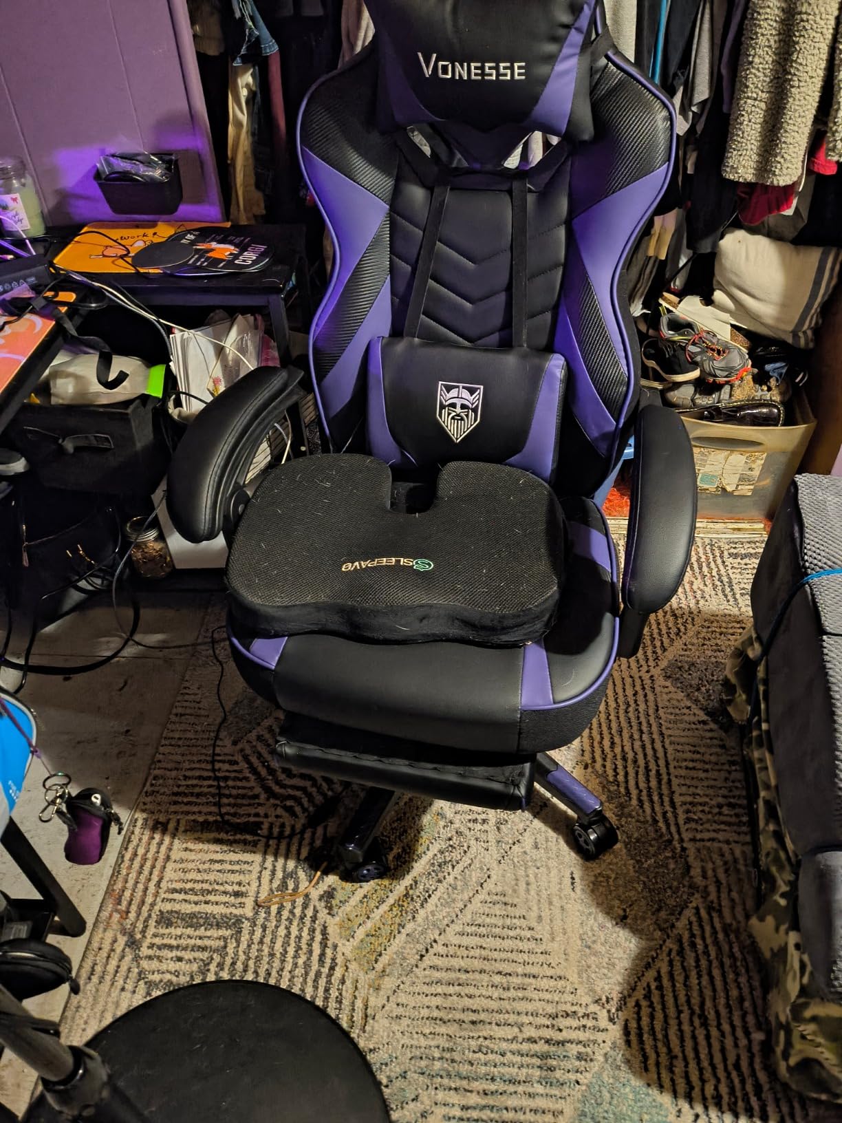 Gaming Chair, Big and Tall Office Chair with Footrest and Massage, Gaming Chairs for Adults with Lumbar Support, Ergonomic High Back Computer Desk Chair with Pocket Spring Cushion (Black) customer photo 2