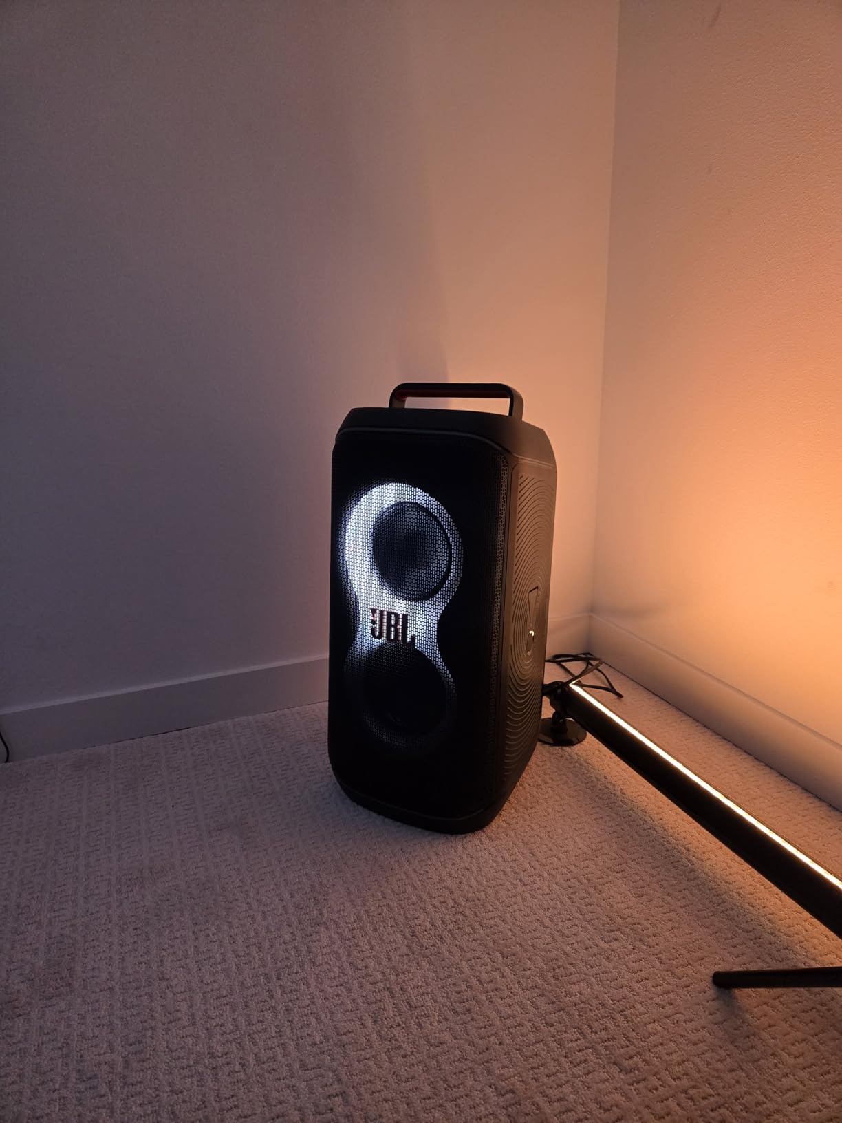 JBL PartyBox Club 120 Portable Party Speaker, Bluetooth, Lights - White | Music Synced Party Lights, Mic And Guitar Input, Fast Charging, Up To 12 Hour Playtime, Splash Proof For Karaoke Events customer photo 1