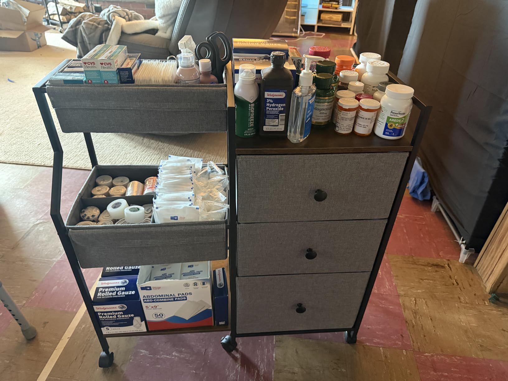 Modanais Baby Diaper Caddy Organizer Rolling Cart with Dividers and Drawers | 3 Tier Rolling Cart, Easy To Assemble, Mobile Utility Cart with Wheels for Nursery, Bedroom, Changing Table & Crib customer photo 2