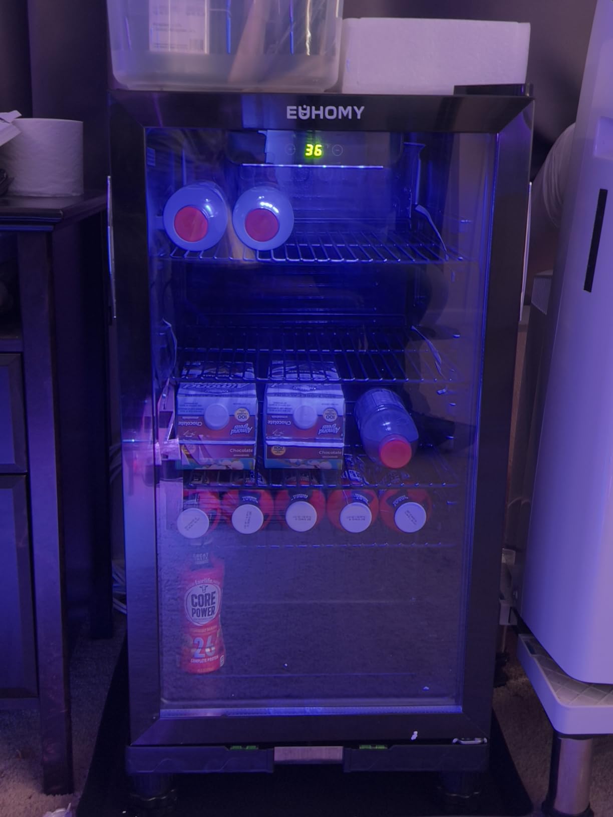 EUHOMY 145 Can Mini Fridge, 4.5 Cu.ft Beverage Refrigerator with Glass Door customer photo 2