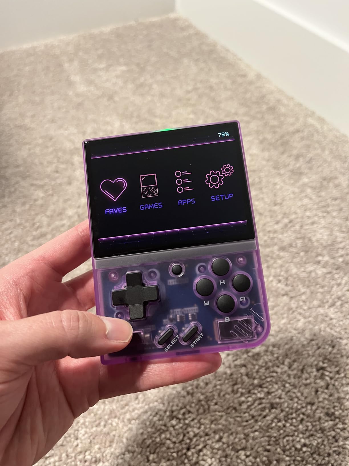 Miyoo Mini Plus Handheld Game Console 3.5-inch 640*480 IPS Screen 3000mAh with Portable Case T-Purple customer photo 1
