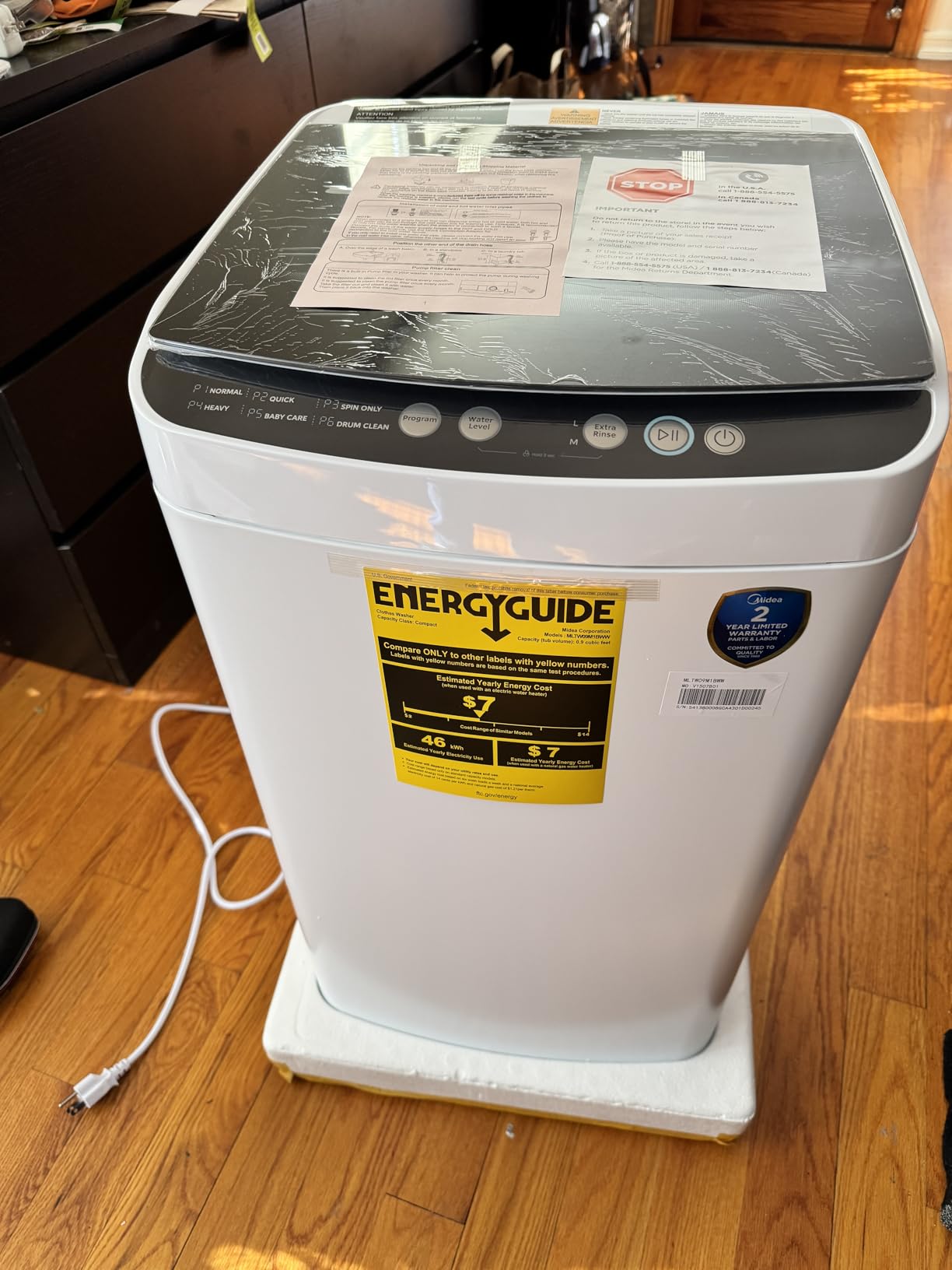 Midea Portable Washing Machine 0.9 Cu.ft for Homes & Apartments White customer photo 1