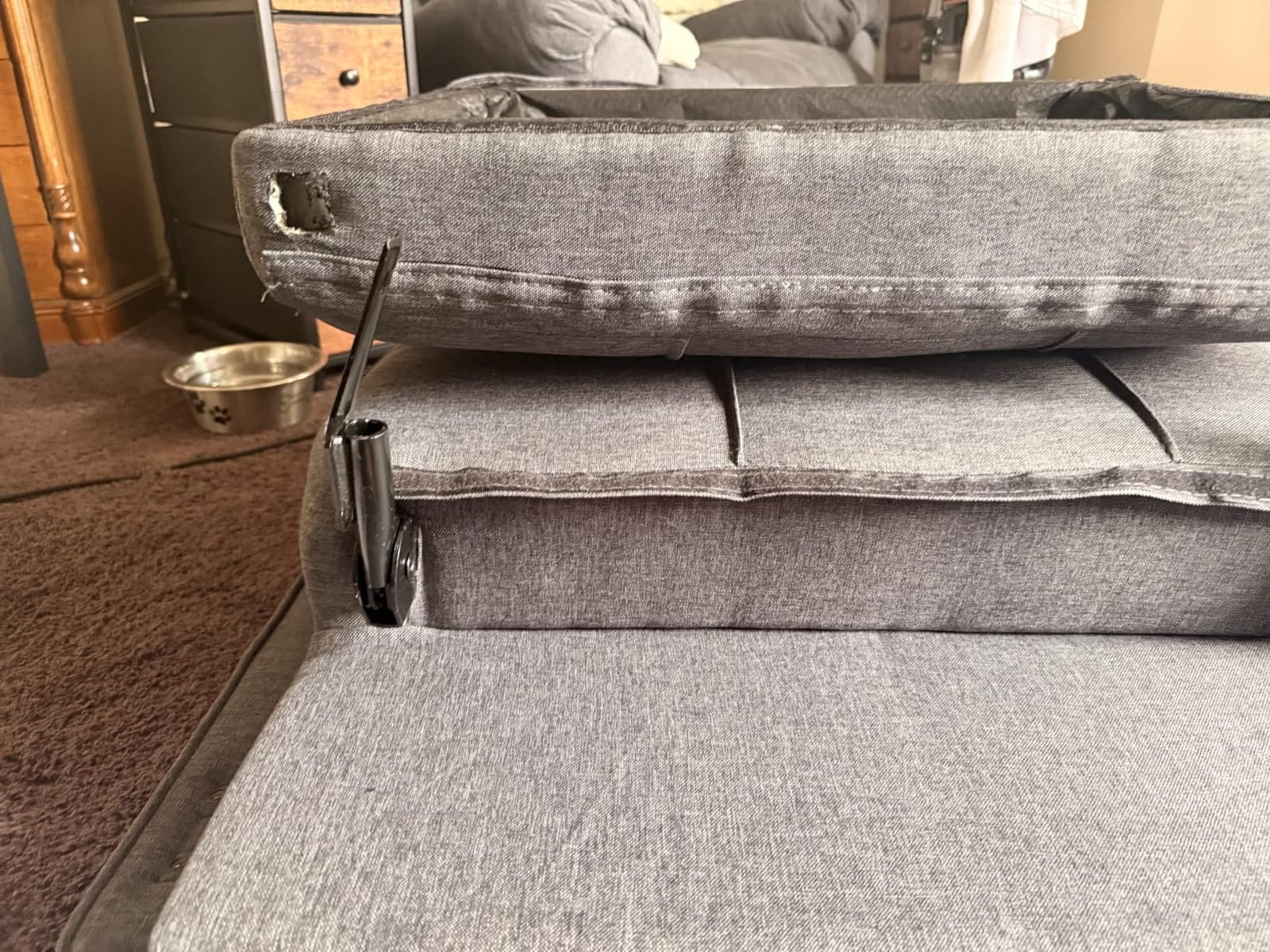 Gizoon 3-in-1 Convertible Sofa Bed Chair, Pullout Sleeper, Adjustable Back - 4-Level Adjustable Backrest, Sturdy Steel Frame, Breathable Linen, Side Pocket, Fits Living Room, Apartment, Space-Saving customer photo 2