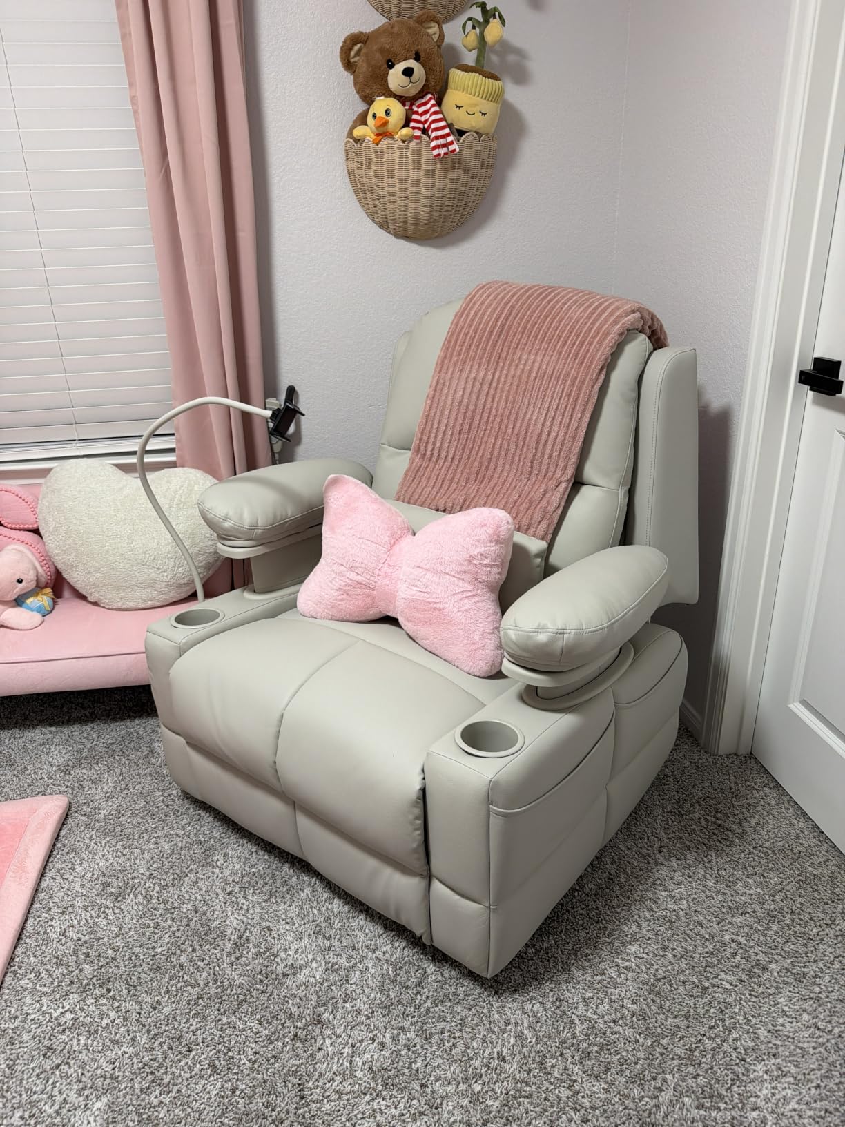 MAMAZING Lullapod Power Nursing Rocking Chair with HugAssist Armrest | Triple Motor Power Nursing Recliner with 270° Swivel Glider & Quiet Rocking, Dual Charging Ports & Built-In Storage customer photo 2