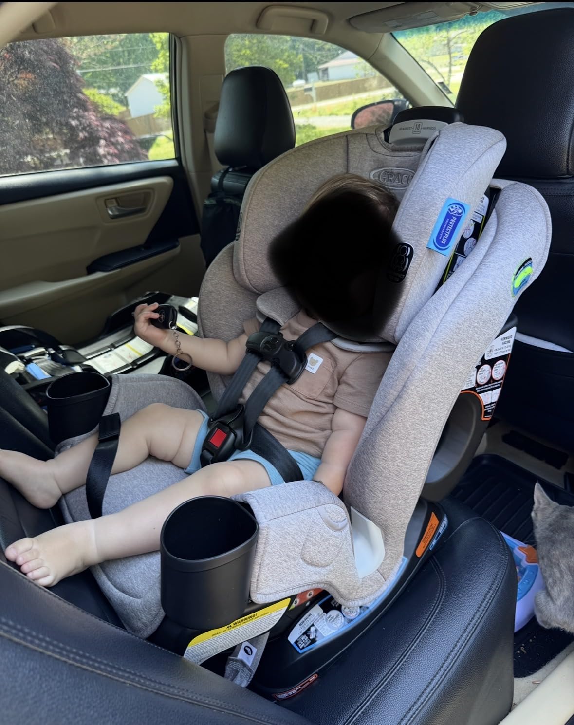 Graco Extend2Fit Convertible Car Seat, Rear and Forward Facing Car Seat with Adjustable Extension Panel for Extra Legroom, Gotham customer photo 1