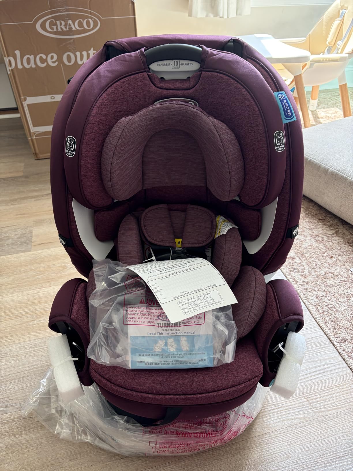 Graco Turn2Me 3-in-1 Rotating Convertible Car Seat, Cambridge, Rear-Facing Rotation Only, Highback Booster to 100 lbs customer photo 1