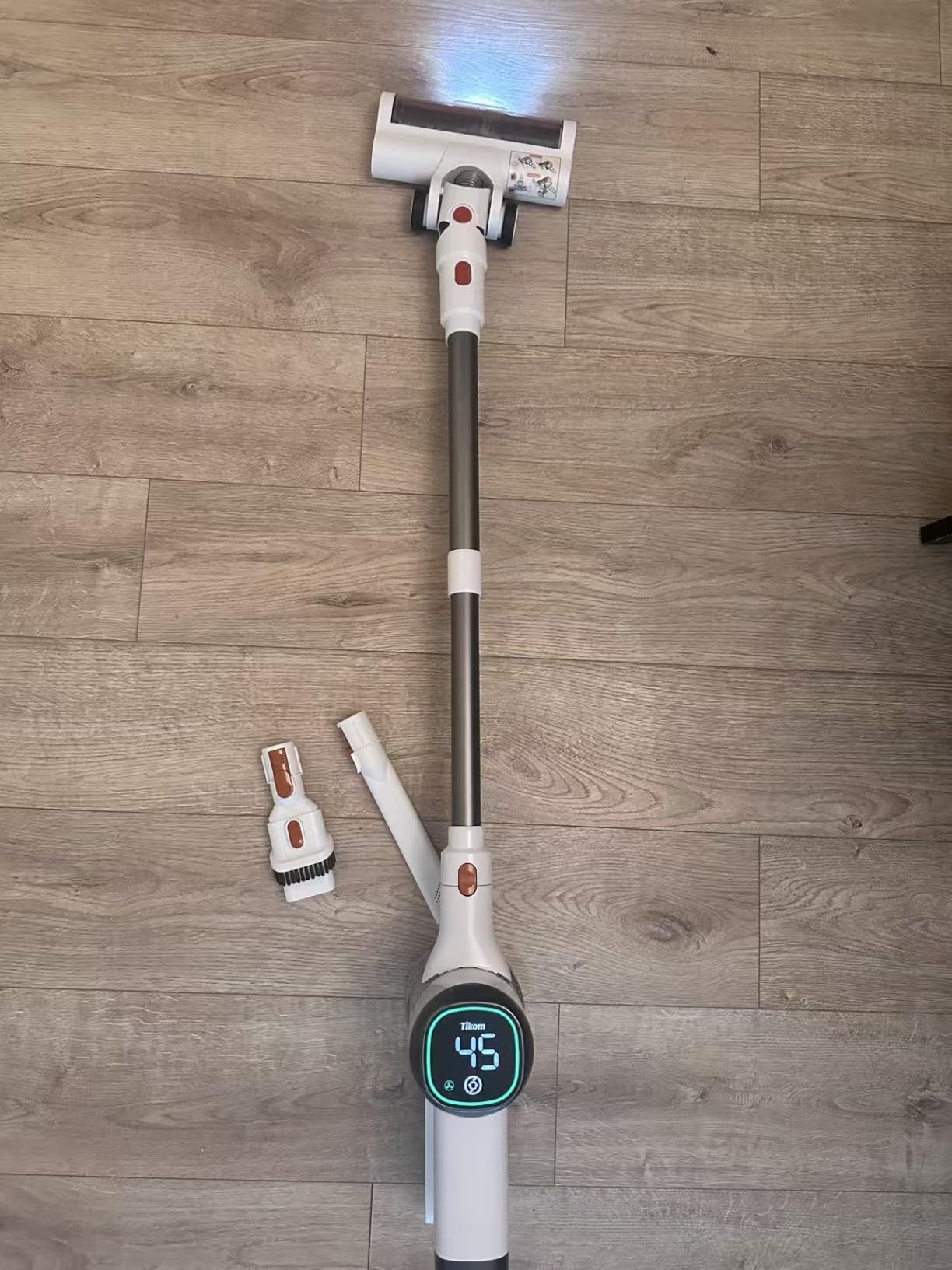 Tikom V500 Cordless Vacuum Cleaner for Home, 40000Pa/450W Stick Vacuum with LED Touch Screen, Charging Wall Dock, Anti-Tangle, Lightweight Handheld Vacuum for Pet Hair, Hard Floor, Carpet customer photo 2