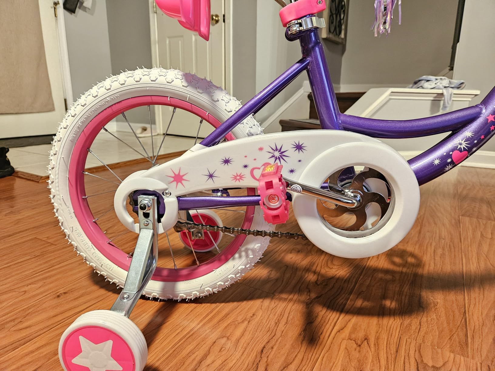 WEIZE Girls Kids Bike 14 16 18 Inch Children Bicycles with Training Wheels | Toddler 3-9 Years Old Streamers Basket Coaster Brake Bell Chain Cover Beginner Single Speed customer photo 2