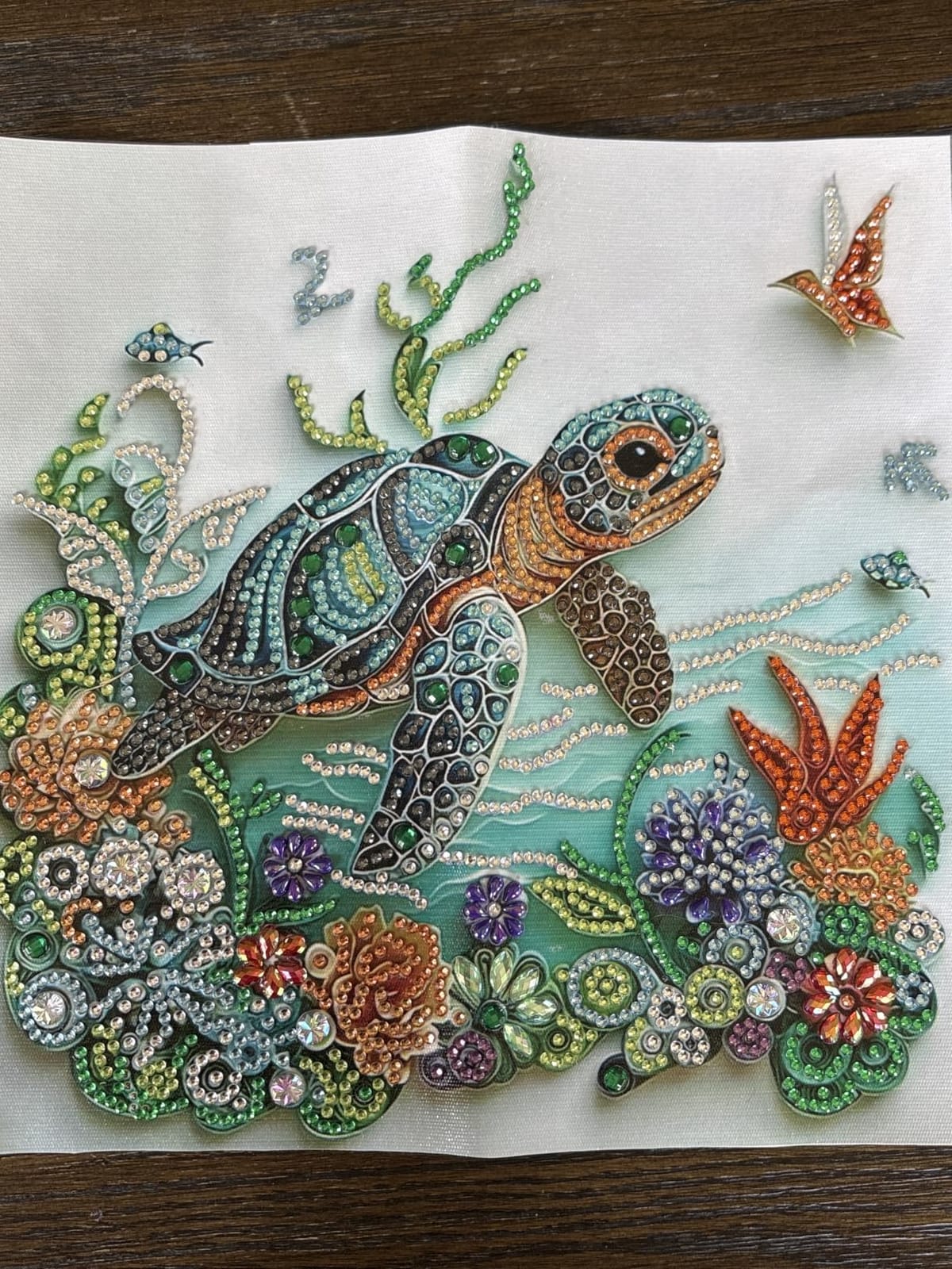 ZQEATRY Sea Turtle Animal Special Shape Diamond Art Kits for Adults, 5D Diamond Painting Kits for Beginner, DIY Diamond Crystal Rhinestones Painting Kits for Home Wall Decor Gift 11.8 X 11.8 inch customer photo 2