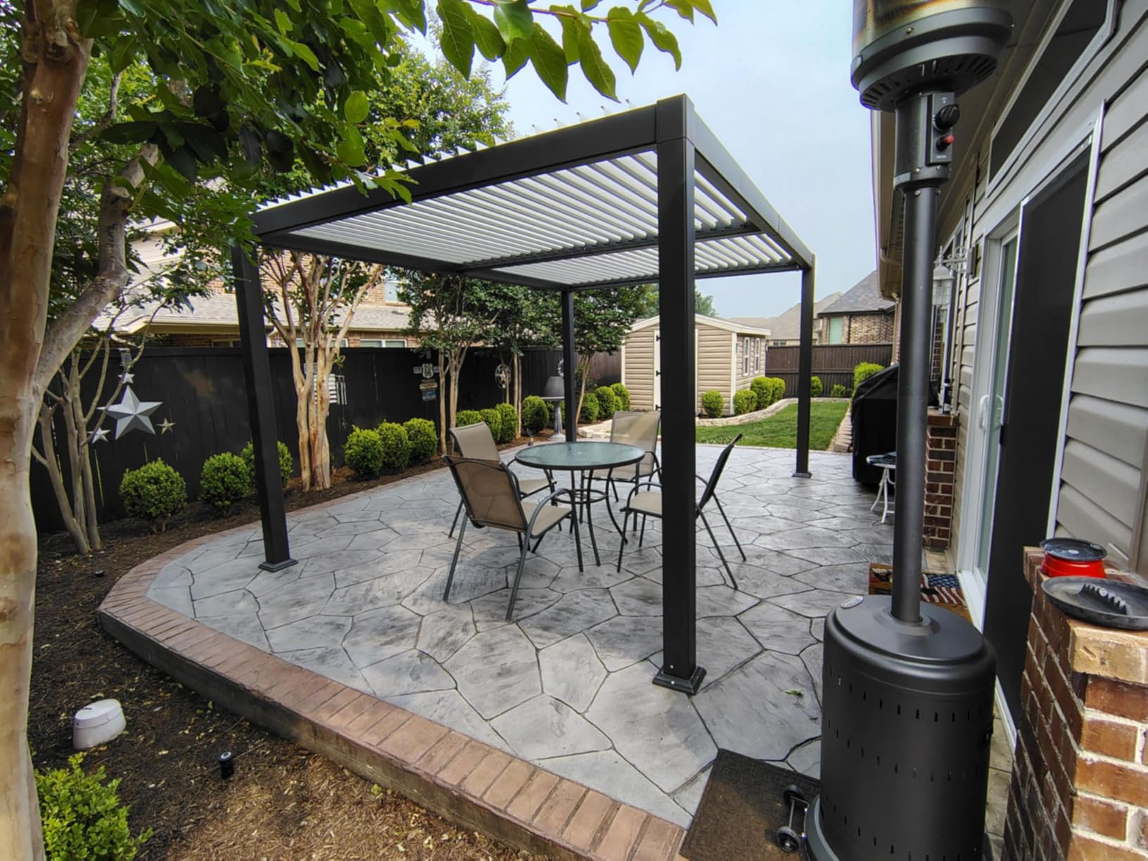 PURPLE LEAF Louvered Pergola 10' x 14' White Roof Aluminum Frame for Patios | Cooler white roof, 0-85° louver adjustment, 90 mph wind-resistant frame, Integrated drainage for rainwater, Clear guide customer photo 1