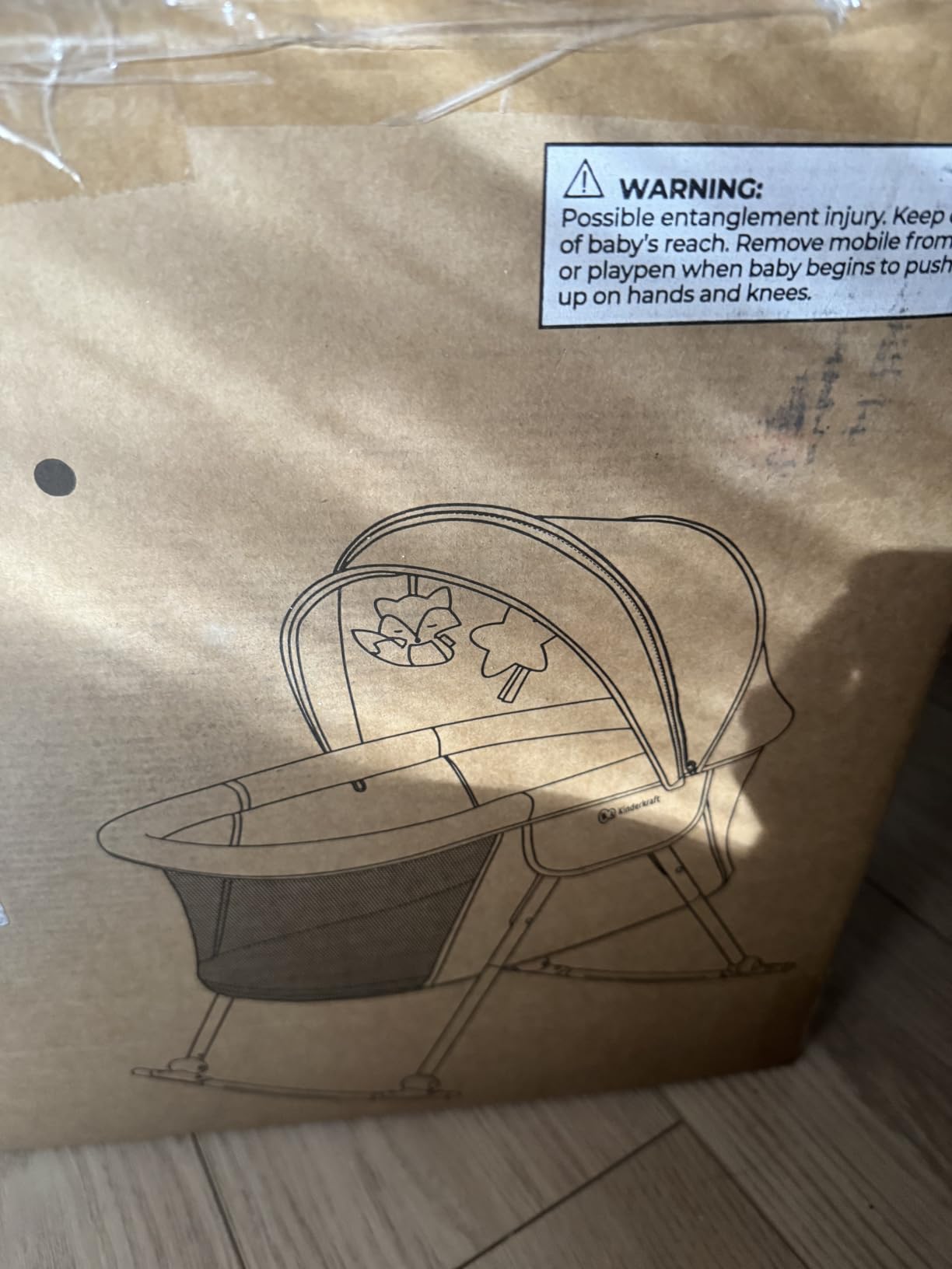 Kinderkraft LOVI Travel Bassinet for Baby, Gray | Portable Folding Baby Bed, Built-in Mosquito Net, Adjustable Hood, Additional Cradle Function customer photo 2