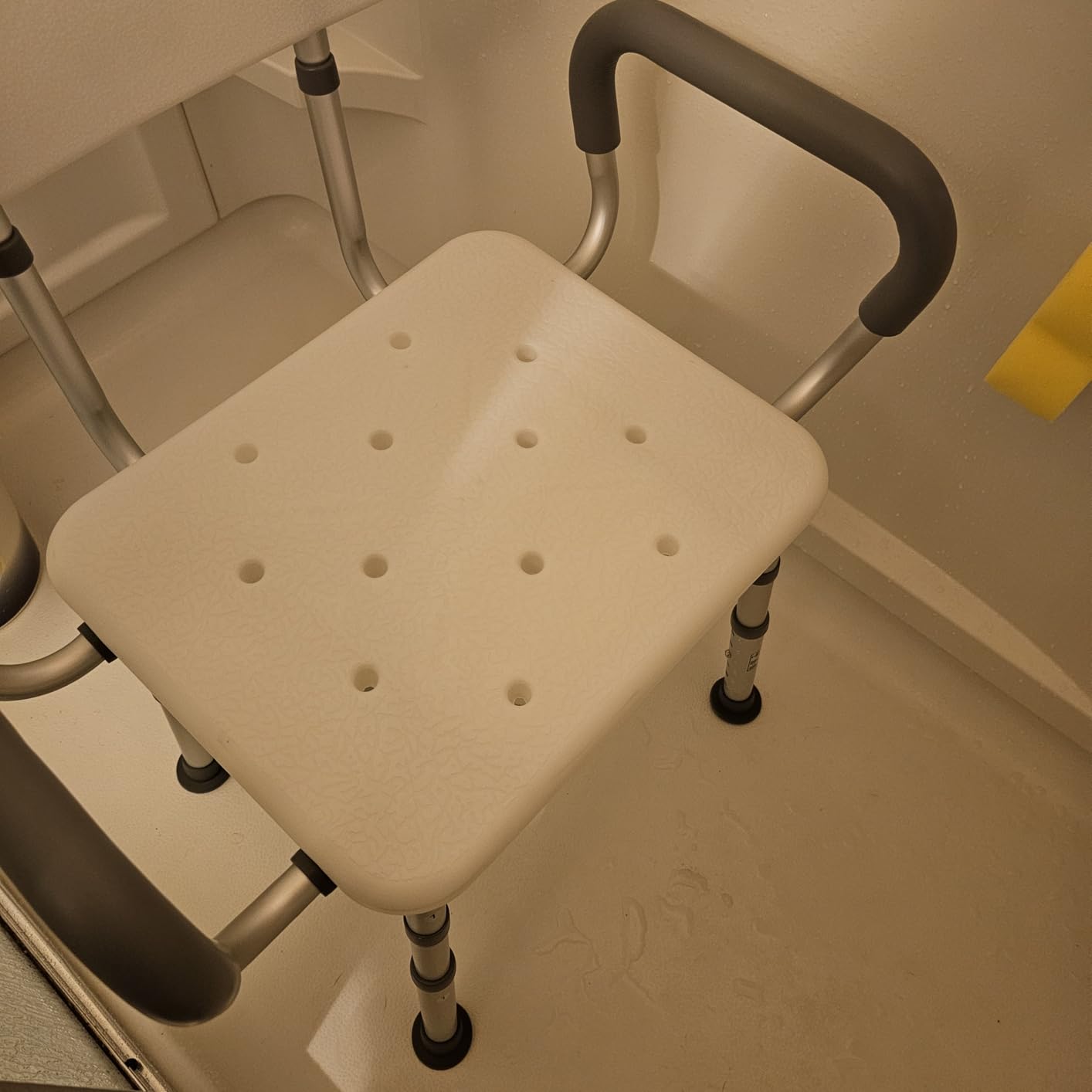 soundfuse Shower Chair for Inside Shower with Arms and Back, Aluminum Frame, Height Adjustable, 400 Lbs Heavy Duty Bath Seat customer photo 2