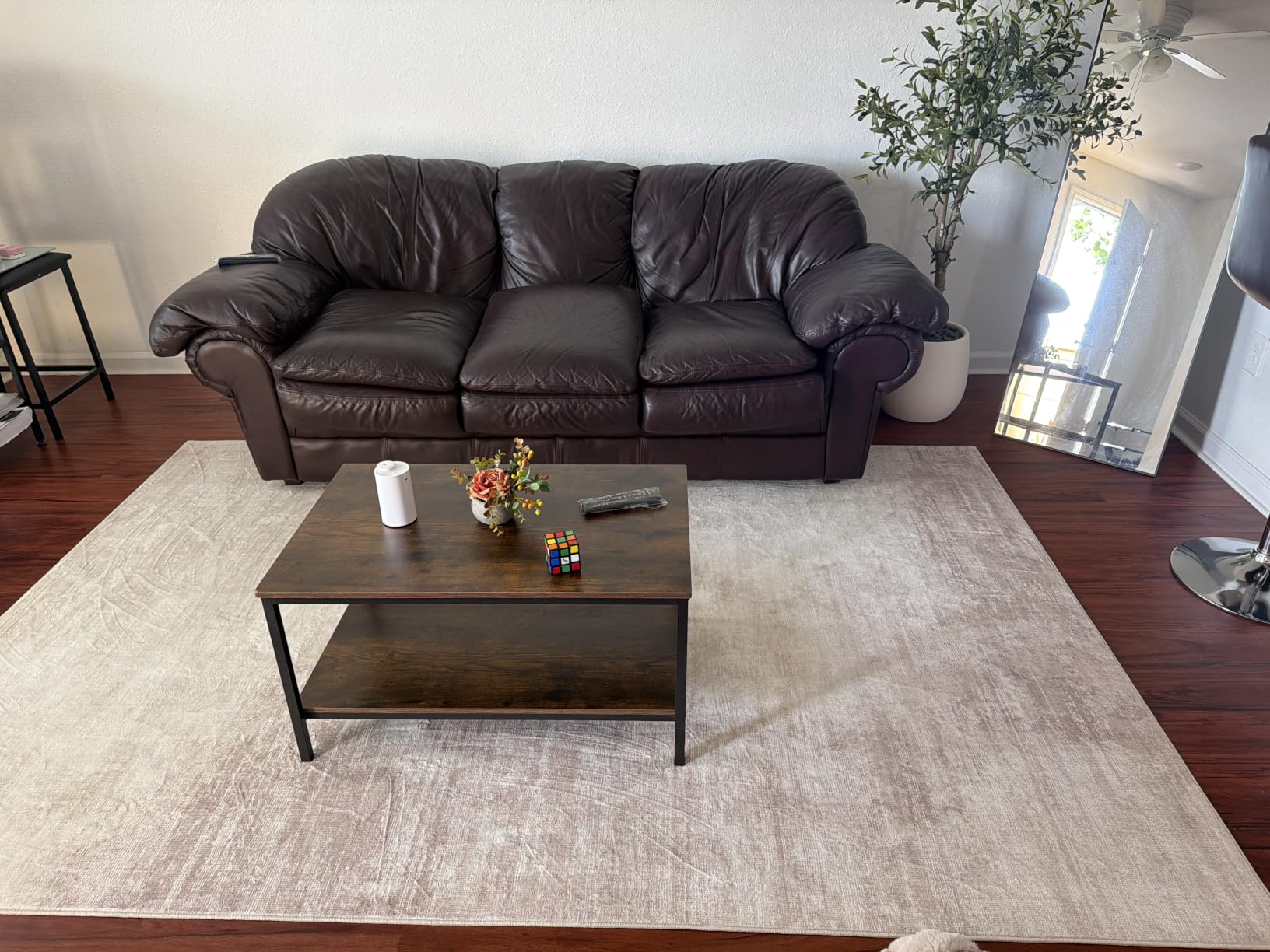 Area Rugs 8x10 Living Room: Washable Rug Modern Abstract Large Rugs Soft Non Slip Neutral Rug Stain Resistant Indoor Carpet for Bedroom Kitchen Dining Room Table Nursery Home Office Rugs(Beige,8'x10') customer photo 2