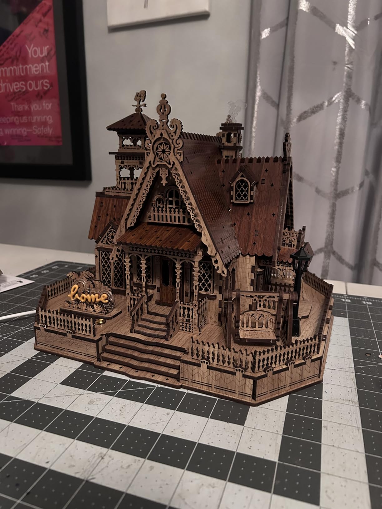 FUNPOLA 3D Wood Puzzle Countryside Cottage Model - DIY Miniature Building Kit with Spark LED Lights - Craft Rural Architecture Home Décor Gift for Adults customer photo 1