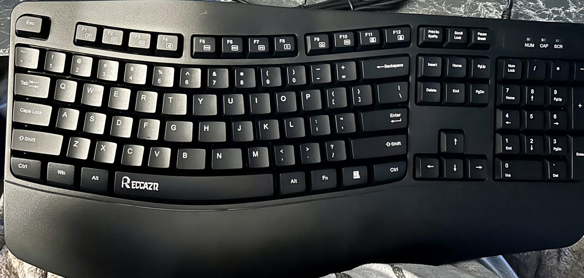 RECCAZR Ergonomic Keyboard, Wired Computer USB Keyboard with Wrist Rest customer photo 1