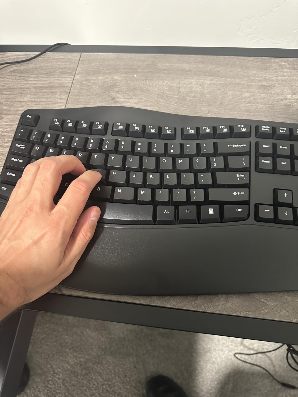 RECCAZR Ergonomic Keyboard, Wired Computer USB Keyboard with Wrist Rest customer photo 2