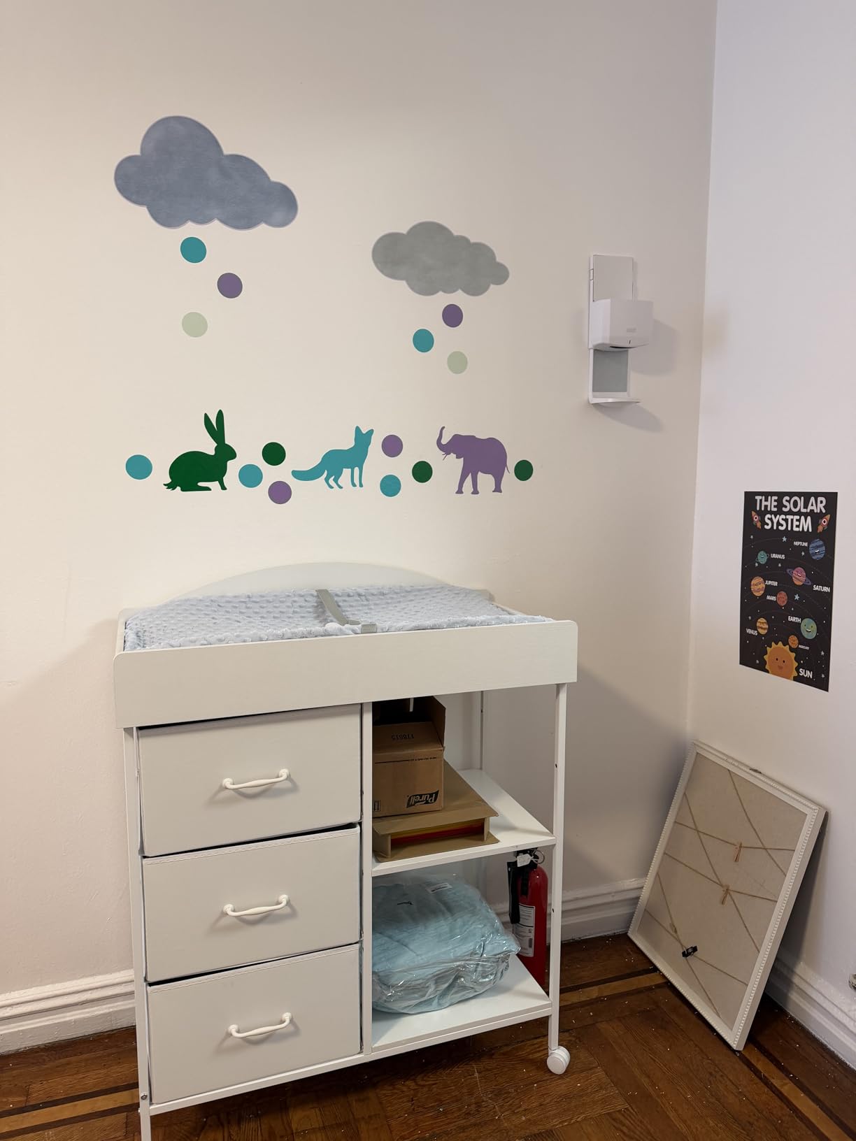Yetom Changing Table, 3 Drawers&2 Shelves, Changing Table Dresser, Black | Baby Changing Table, Waterproof Diaper pad & Safety Strap, Mobile wheels, Baby Dresser with Changing Table Top, Nursery customer photo 2
