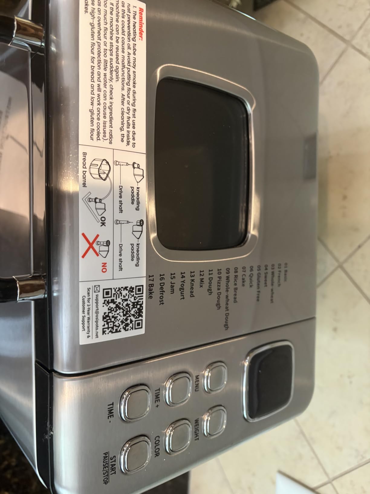 2LB Bread Maker, 17 in 1 Automatic Stainless Steel Bread Machine | Non-stick, Beginner-Friendly Controls, 15 Hour Timer, Easy to Clean Low Noise, High Success Rate for Homemade, LCD Display customer photo 1