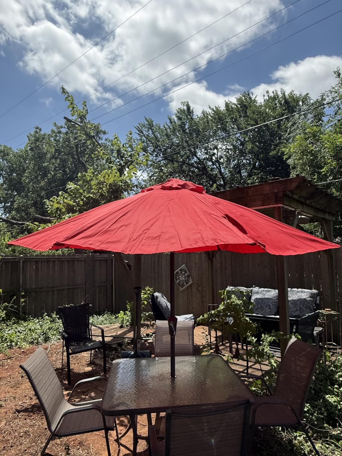 Ayge 9 FT Patio Umbrella Outdoor Table Umbrella Fiberglass Frame Beige, 9 FT fiberglass frame, crank & tilt, 8 ribs, 180G UV50+ canopy, Wind fade resistant customer photo 1