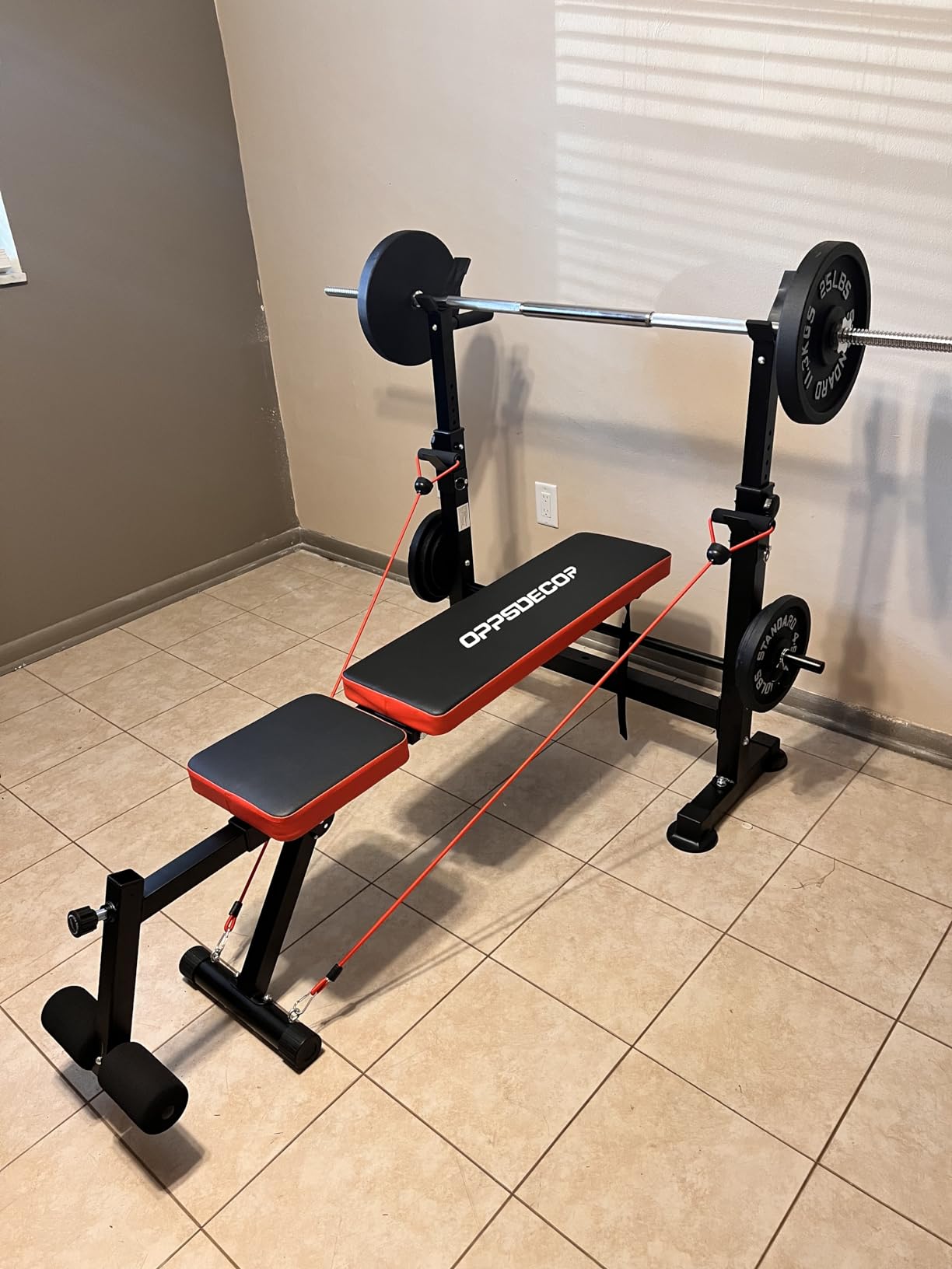OPPSDECOR All-in-One Adjustable Smith Machine with LAT-Pull Down System | Multi-Function Power Cage for Home Gym Cable Crossover Squat Rack of Workout Machine Training Equipment with Attachments customer photo 2