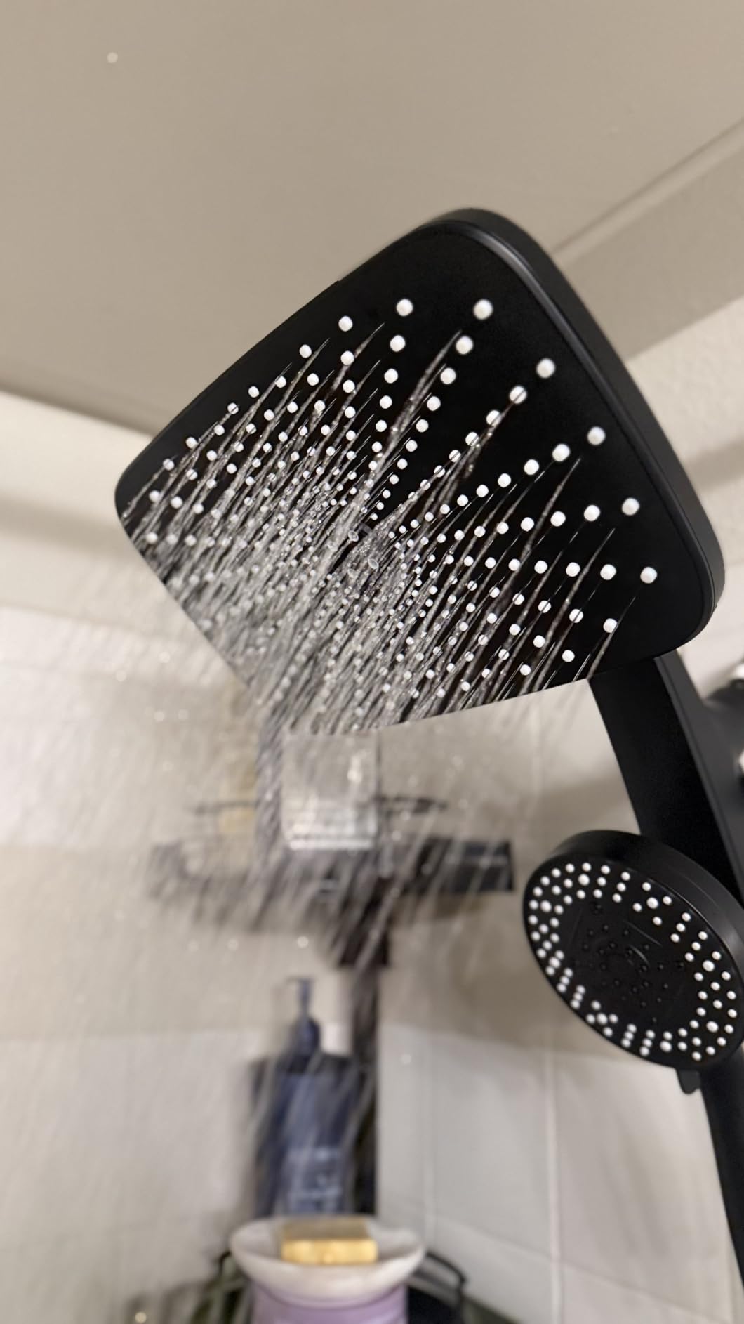 Rain Shower Head with Handheld Showerhead, Black 1.75GPM 460311 | 12