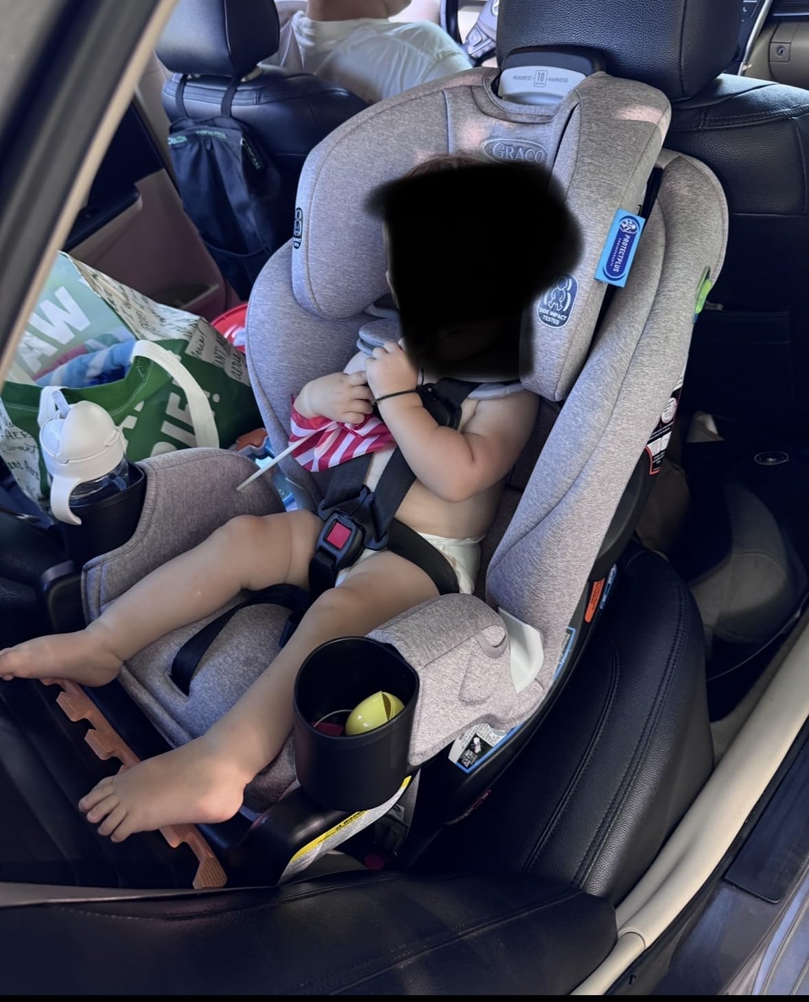 Graco Extend2Fit 3-in-1 Convertible Car Seat, 3 Modes - Rear Facing, Forward Facing Baby Car Seat and Highback Booster Seat, Adjustable Extension Panel for Extra Legroom, Cullen customer photo 2
