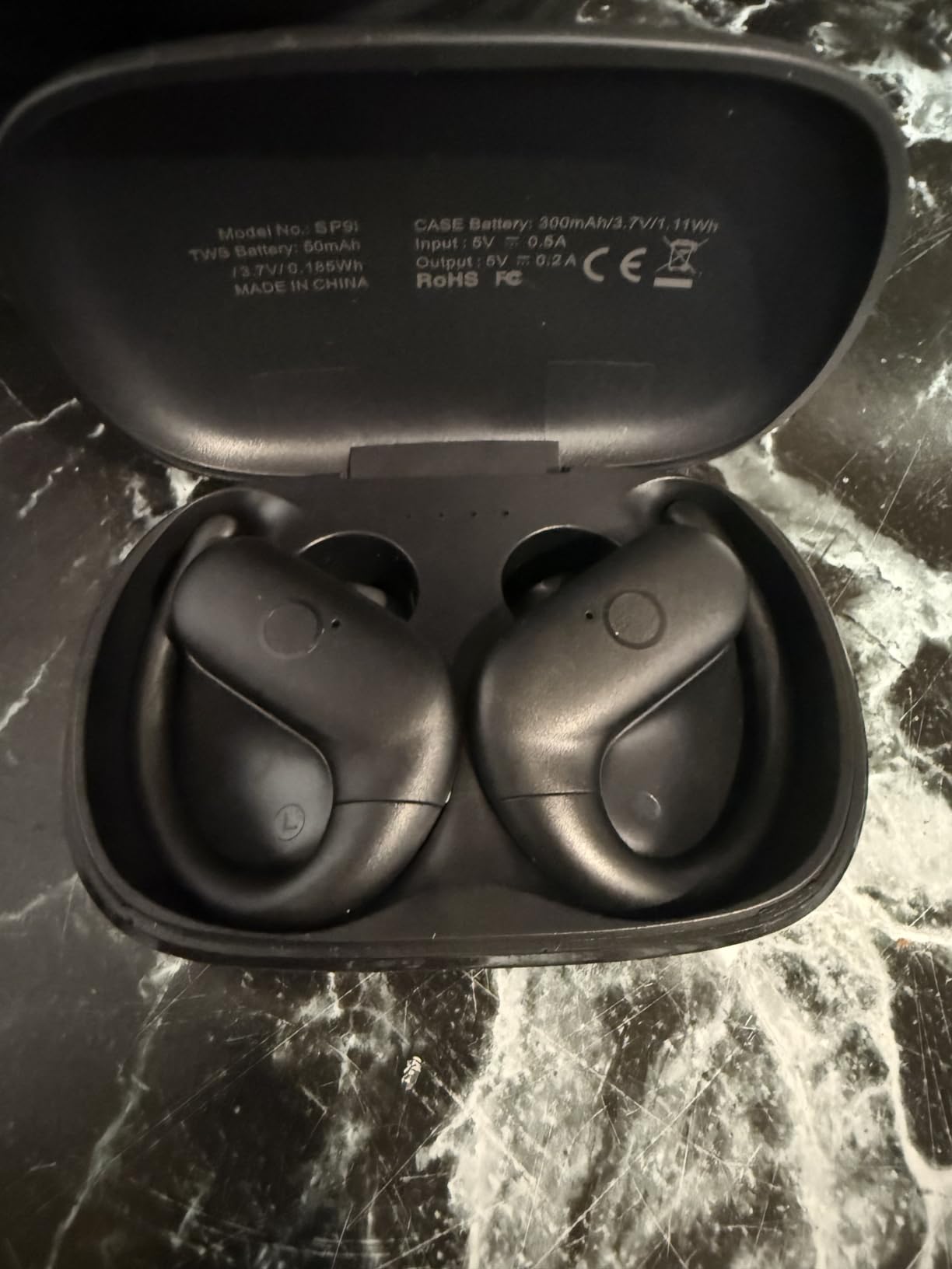 kurdene Wireless Earbuds Bluetooth Headphones with Secure Earhooks 60Hrs | Rich Stereo Sound & Deep Bass, Built-in Mic for Clear Calls, Lightweight Comfort Fit for Running, Gym, Workout - Black customer photo 1