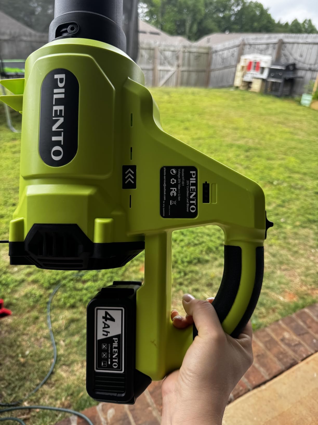 Lightweight Cordless Leaf Blower with 2 x 4.0Ah Batteries and 3-Speed | 20v handheld Electric blower with fast charger for patios, driveways, dry leaves, Lawn Care and light yard debris customer photo 1