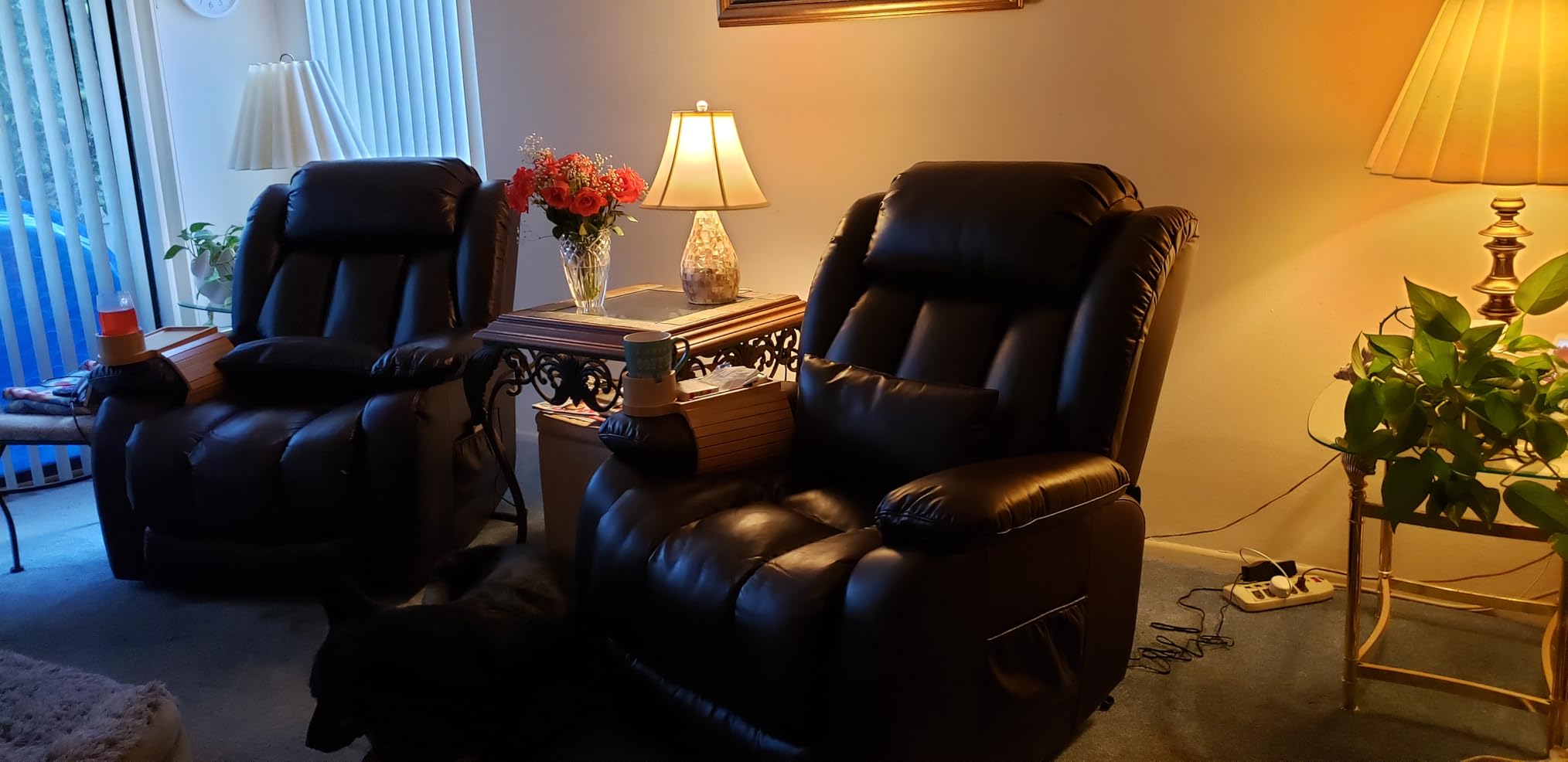 Infinite Position Lay Flat Power Lift Recliner Chair for Elderly, Brown | Dual Motor Power Lift Chair, Massage & Heating, Extended Footrest, USB Ports, Remote Control, Lumbar Pillow, Leather customer photo 2