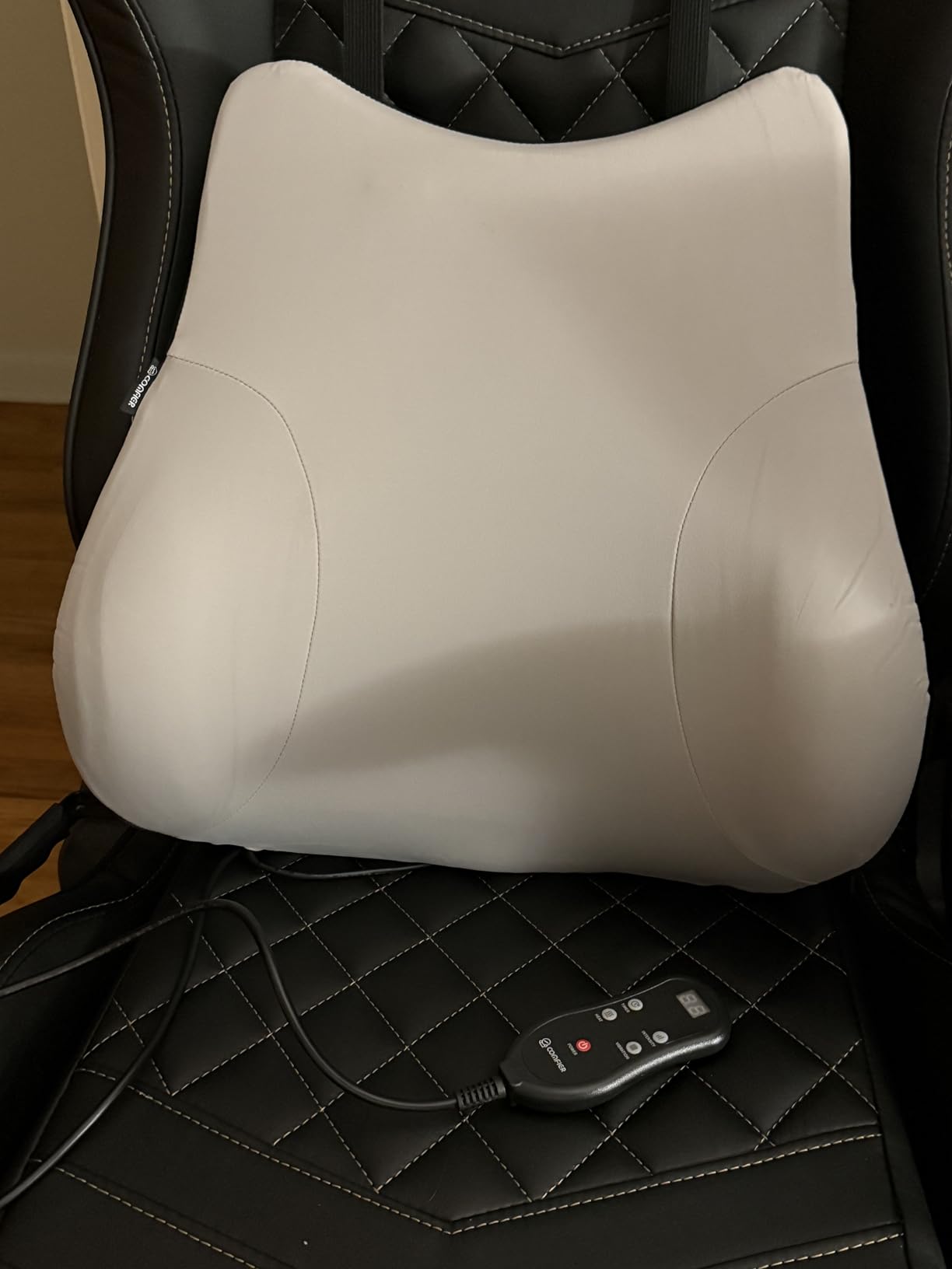 COMFIER Lumbar Support Pillow for Office Chair, Heated Back Support Pillow with 3 Vibration Modes & 3 Intensities, Ergonomic Back Support Cushion for Car,Recliner,Gaming Chair customer photo 2