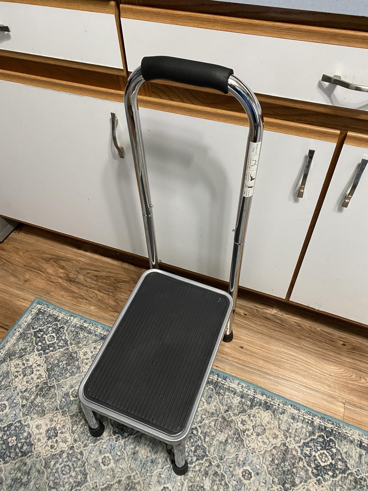Step Stool with Handle for Adults Step stools with Handle for Elderly for Bed Chrome-Plated Steel Frame 330Lbs Capacity Use At Home Bathroom Kitchen customer photo 2