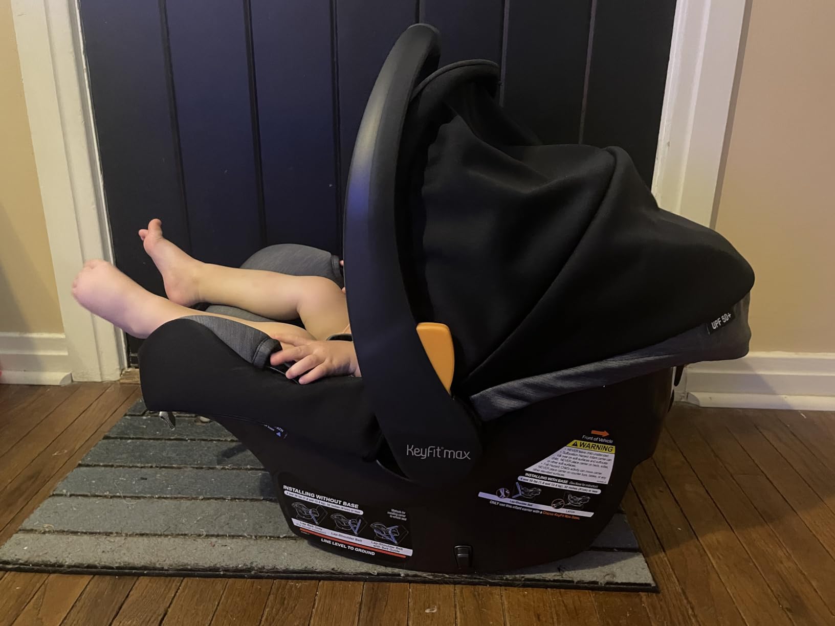 Chicco KeyFit Max ClearTex Infant Car Seat and Base, Rear-Facing, 4-30 lbs | Lupine/Purple, flame retardant-free ClearTex, GREENGUARD Gold, stroller-compatible infant car seat, baby travel item customer photo 2