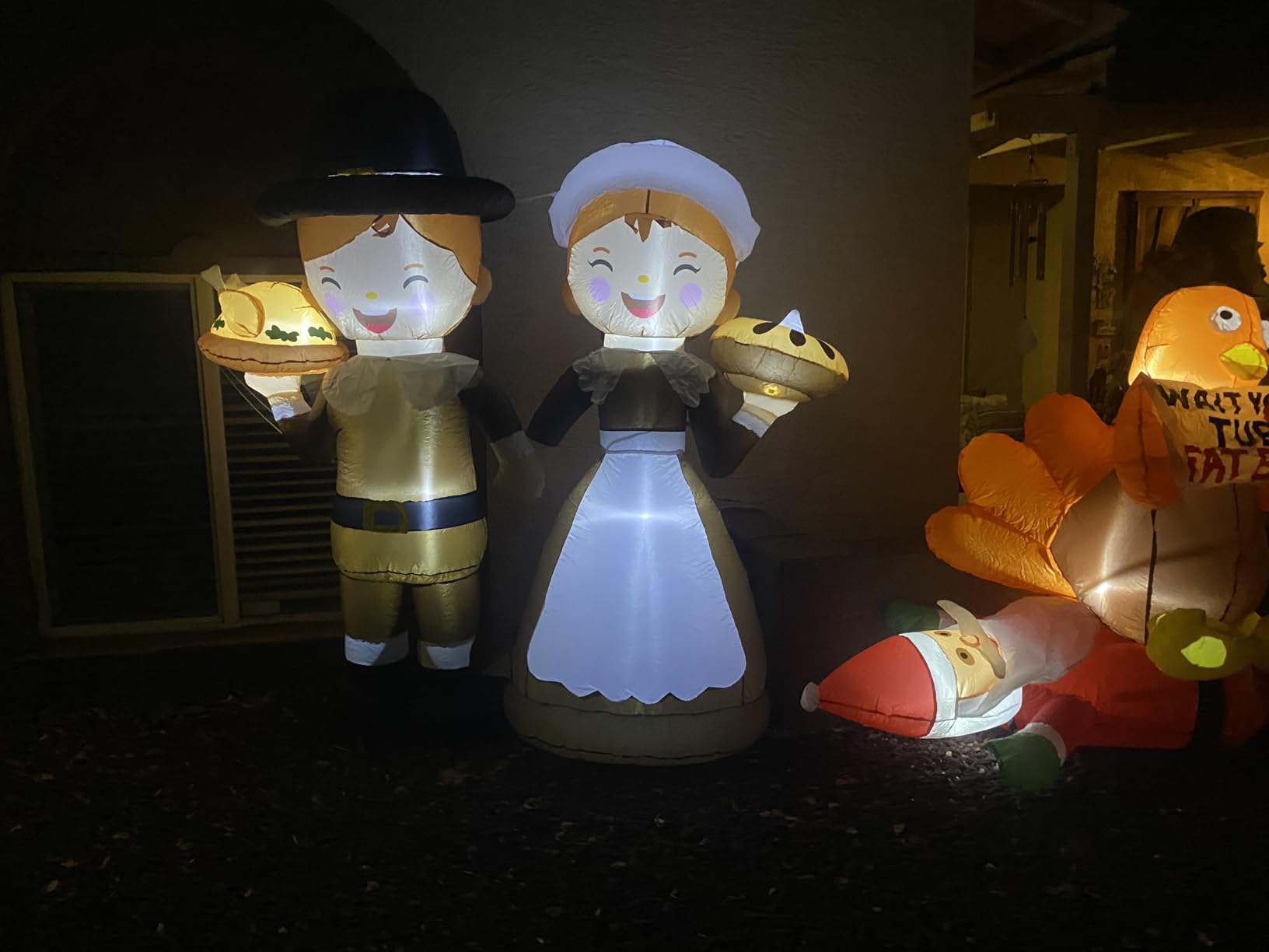 DomKom 6ft Tall LED Lighted Inflatable Pilgrim Boy and Girl - Thanksgiving Holiday Yard Decoration for Outdoors, Christmas, Fall Decor Blow Up Lawn Decorations with Built-in LED Lights for Garden customer photo 1